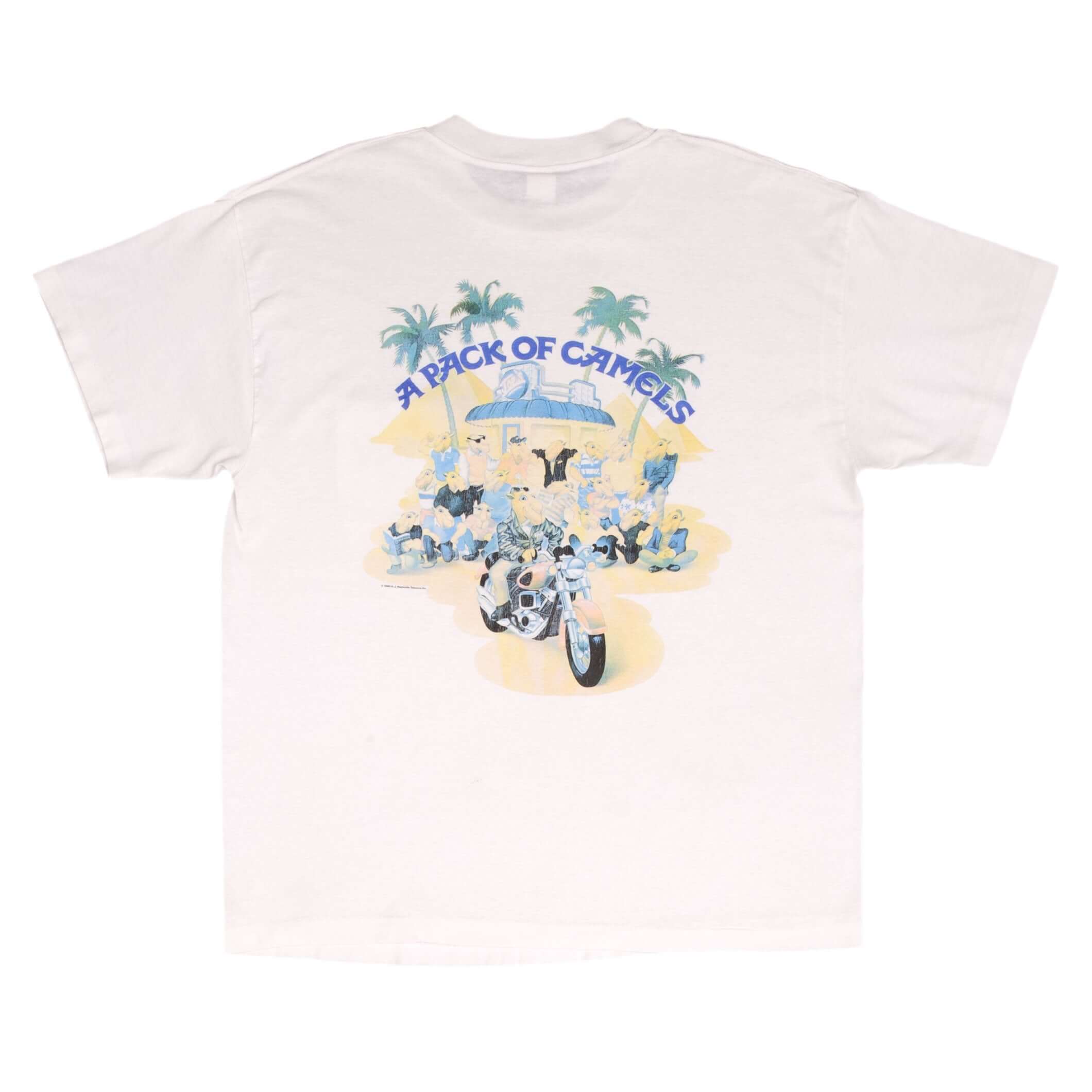 Vintage Joe's Pack Of Camel Pocket Tee Shirt 1990S Size Large Made In Usa With Single Stitch Sleeves