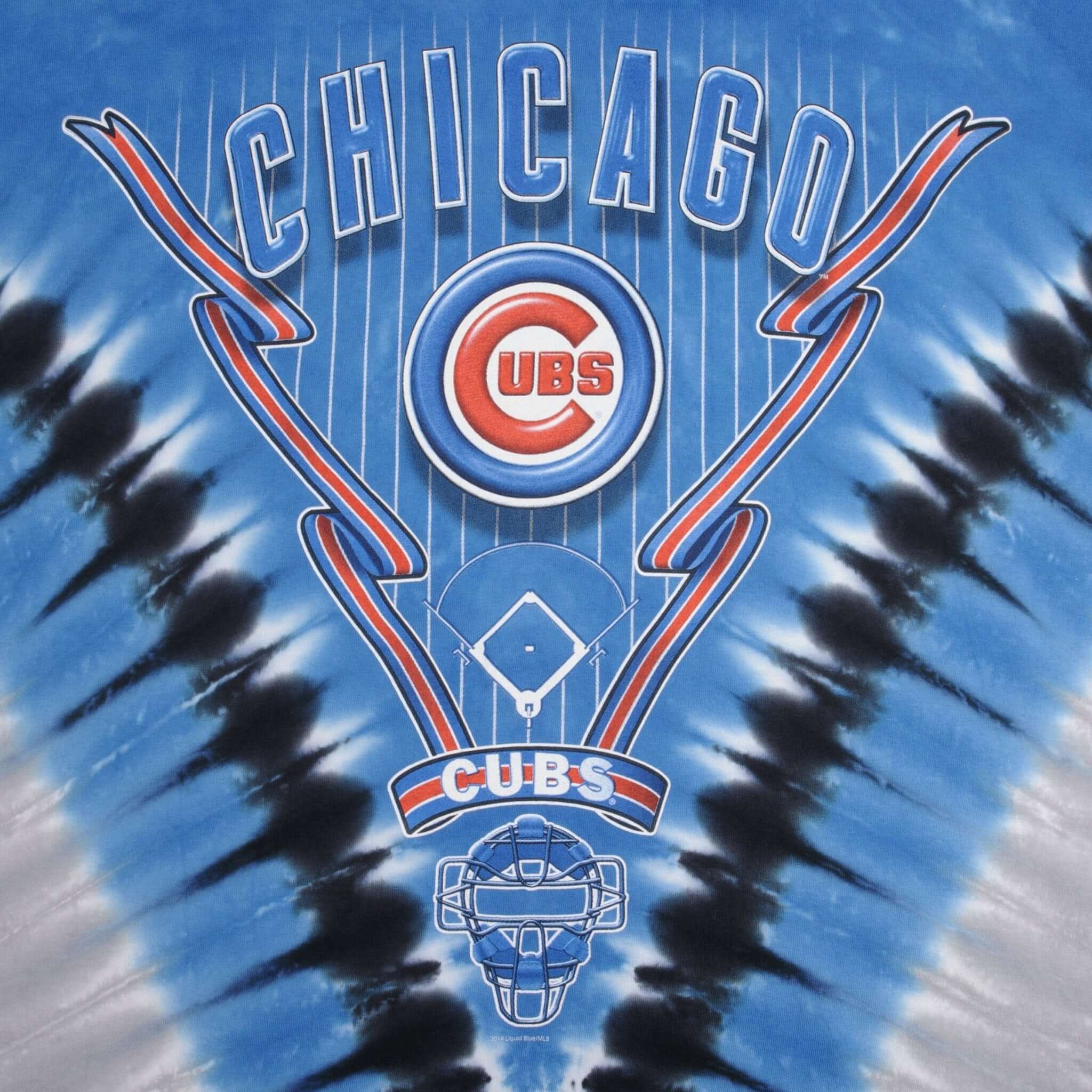 Vintage Mlb Tie Dye Chicago Cubs Liquid Blue Tee Shirt Size XL