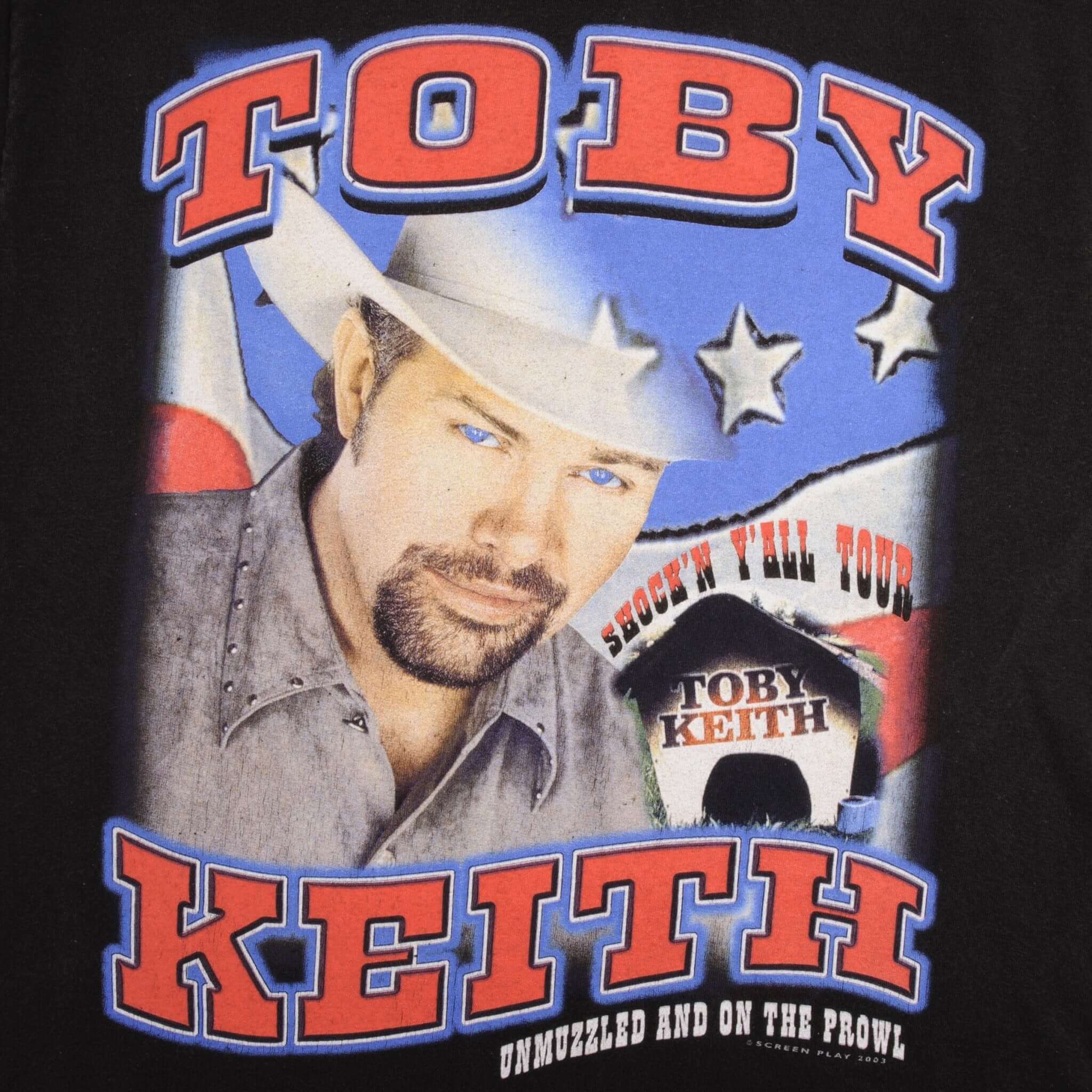 Vintage Toby Keith Shock'n Y'all Tour Tee Shirt 2003 Size Medium