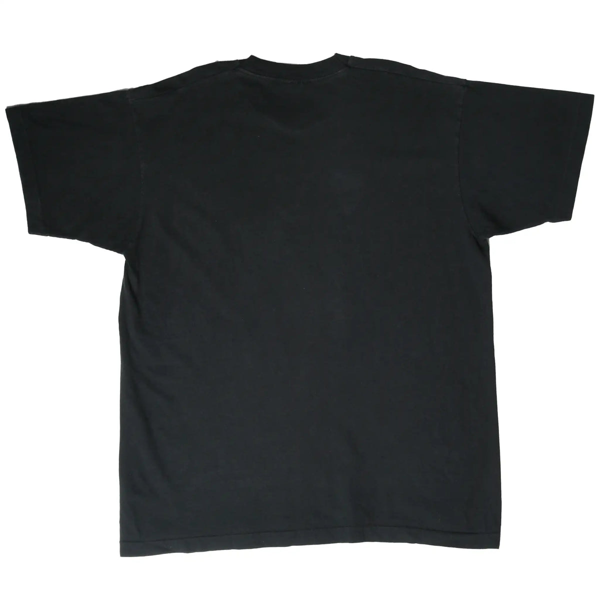 Back of plain black Cleveland Indians short-sleeve T-shirt