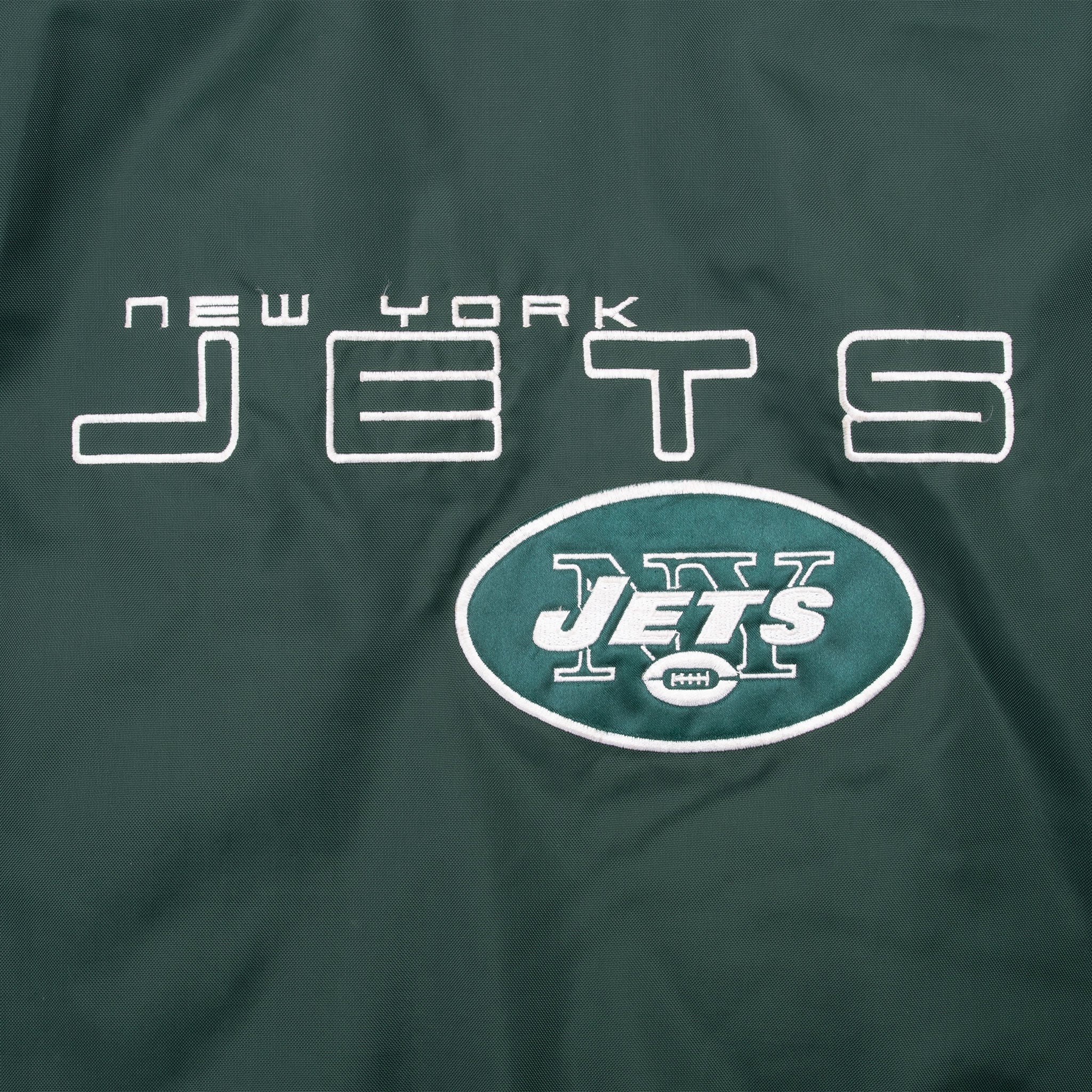 Vintage Nfl New York Jets Heavy Windbreaker Coat Jacket 1990S Size Large