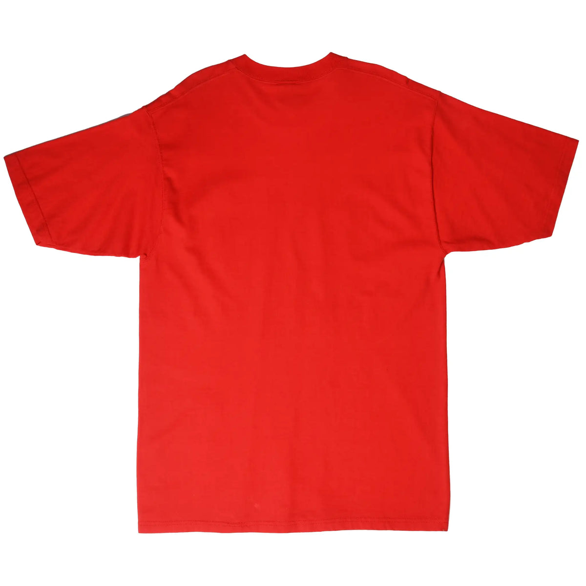 Back of red Tampa Bay Buccaneers T-shirt with a plain design