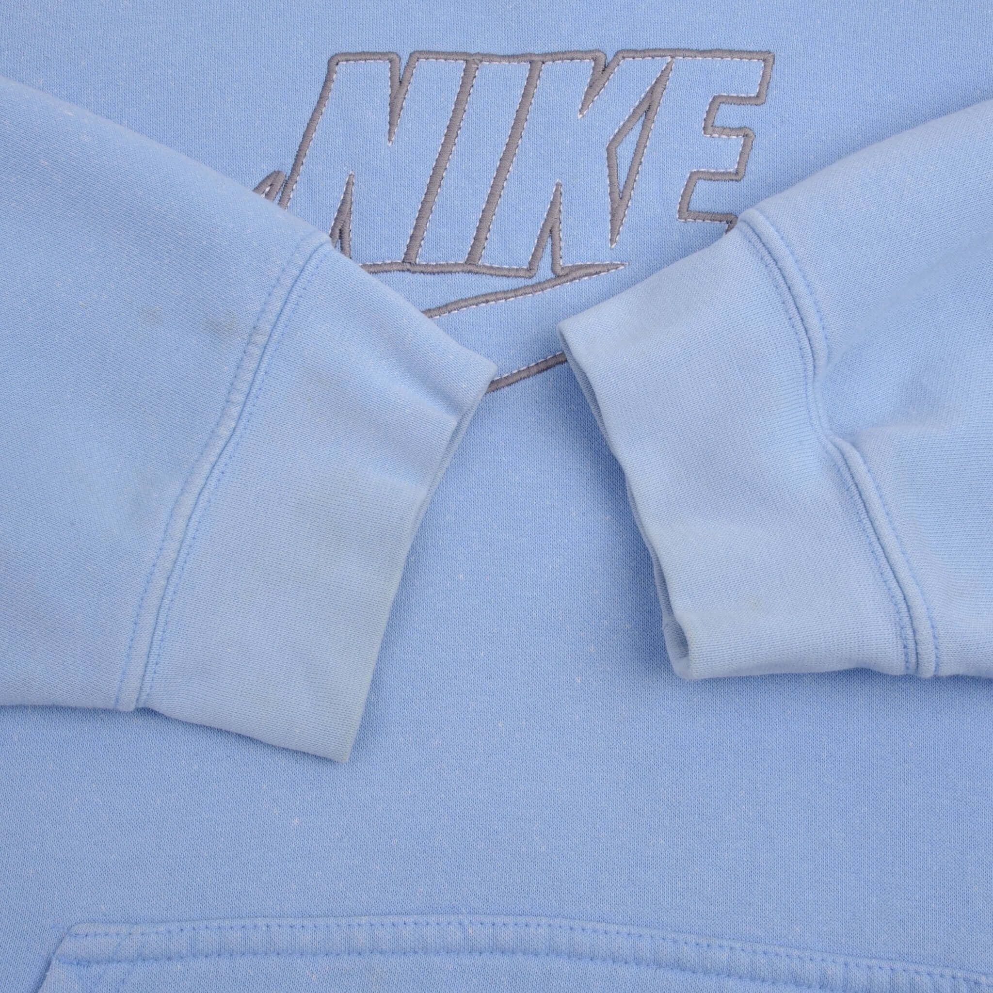 Vintage Nike Spellout Swoosh Blue Hoodie Sweatshirt 2000S Size XL