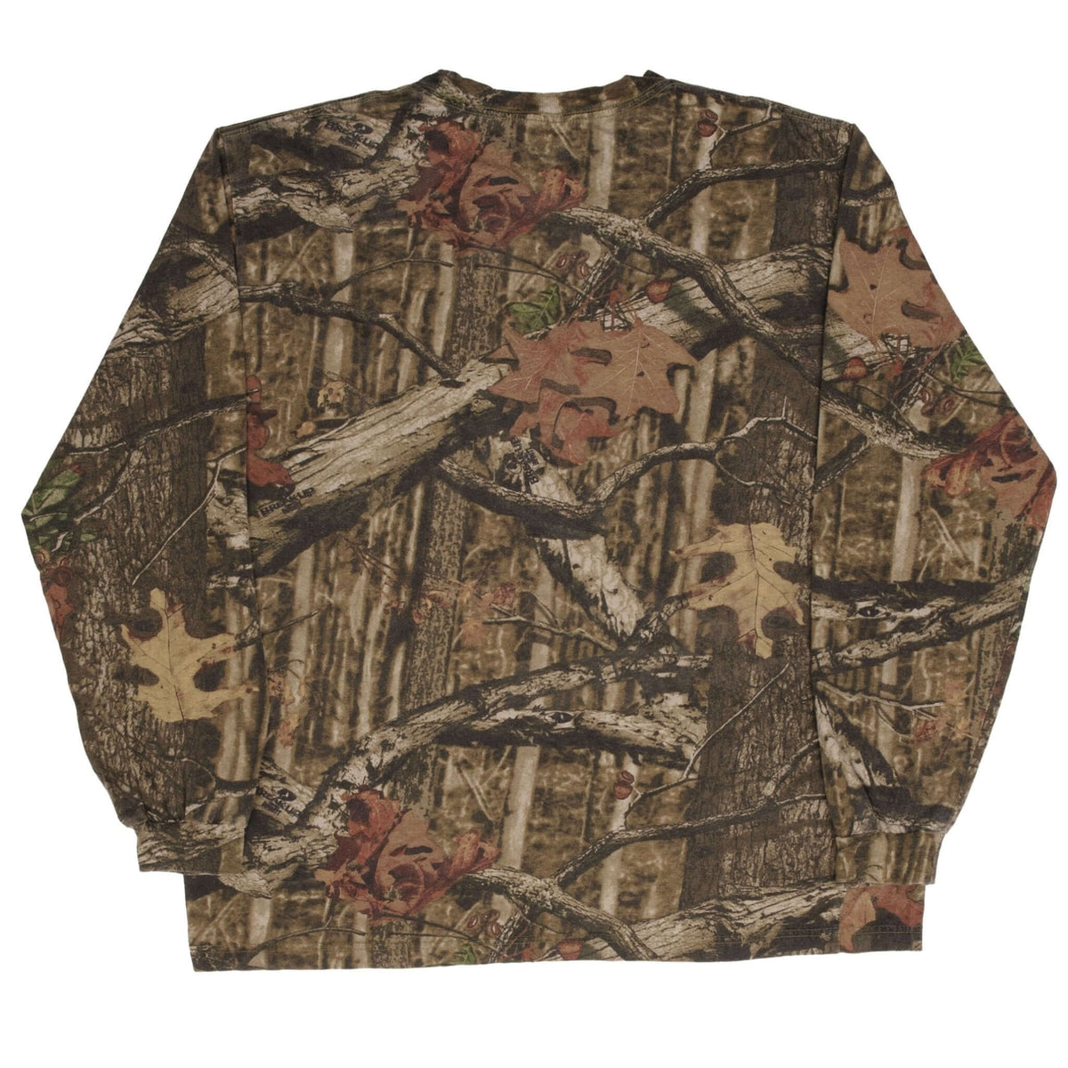 Back of Mossy Oak Break-Up camouflage long-sleeve T-shirt
