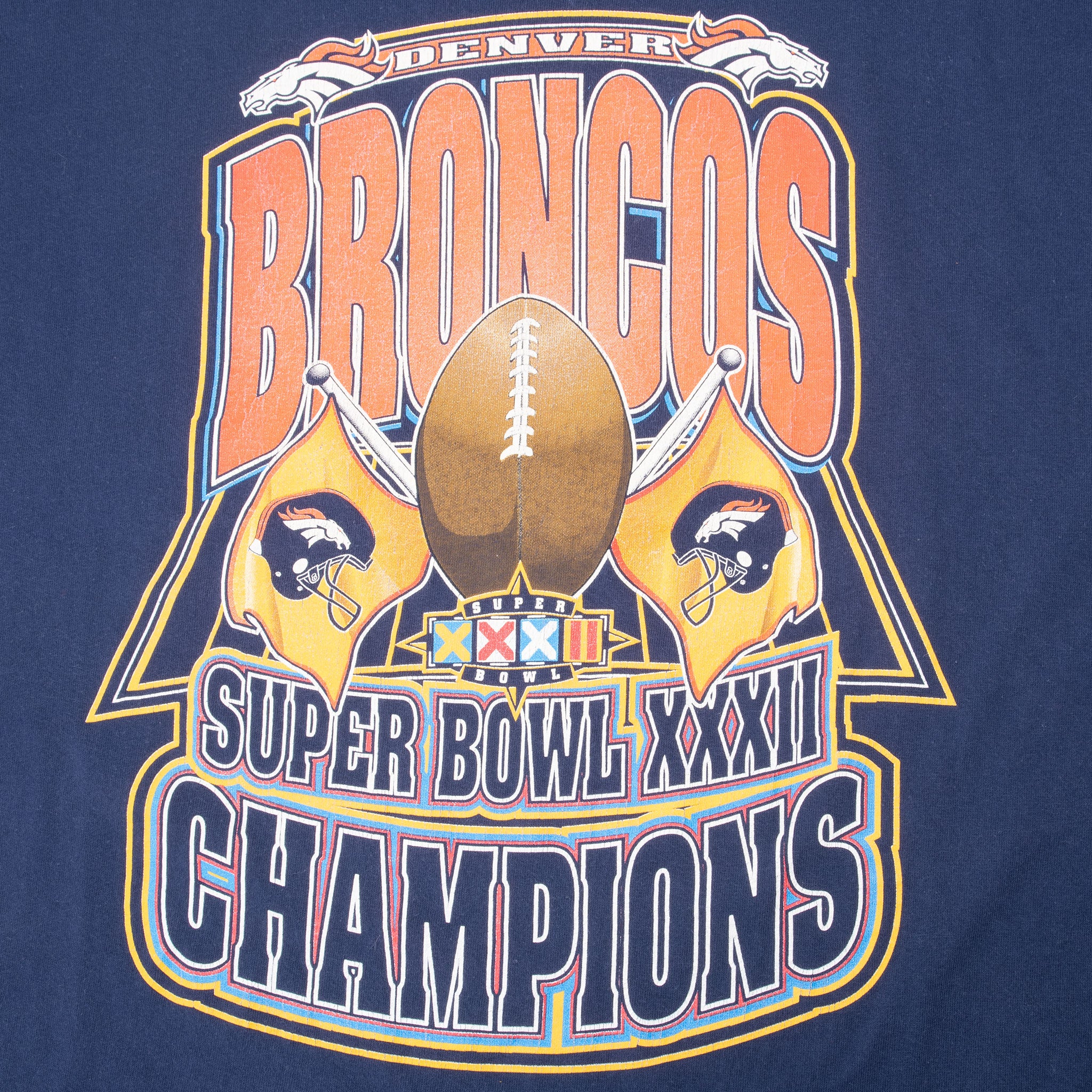 Vintage Nfl Denver Broncos Super Bowl Champions Xxxii 1999 Tee Shirt Large MADE IN USA