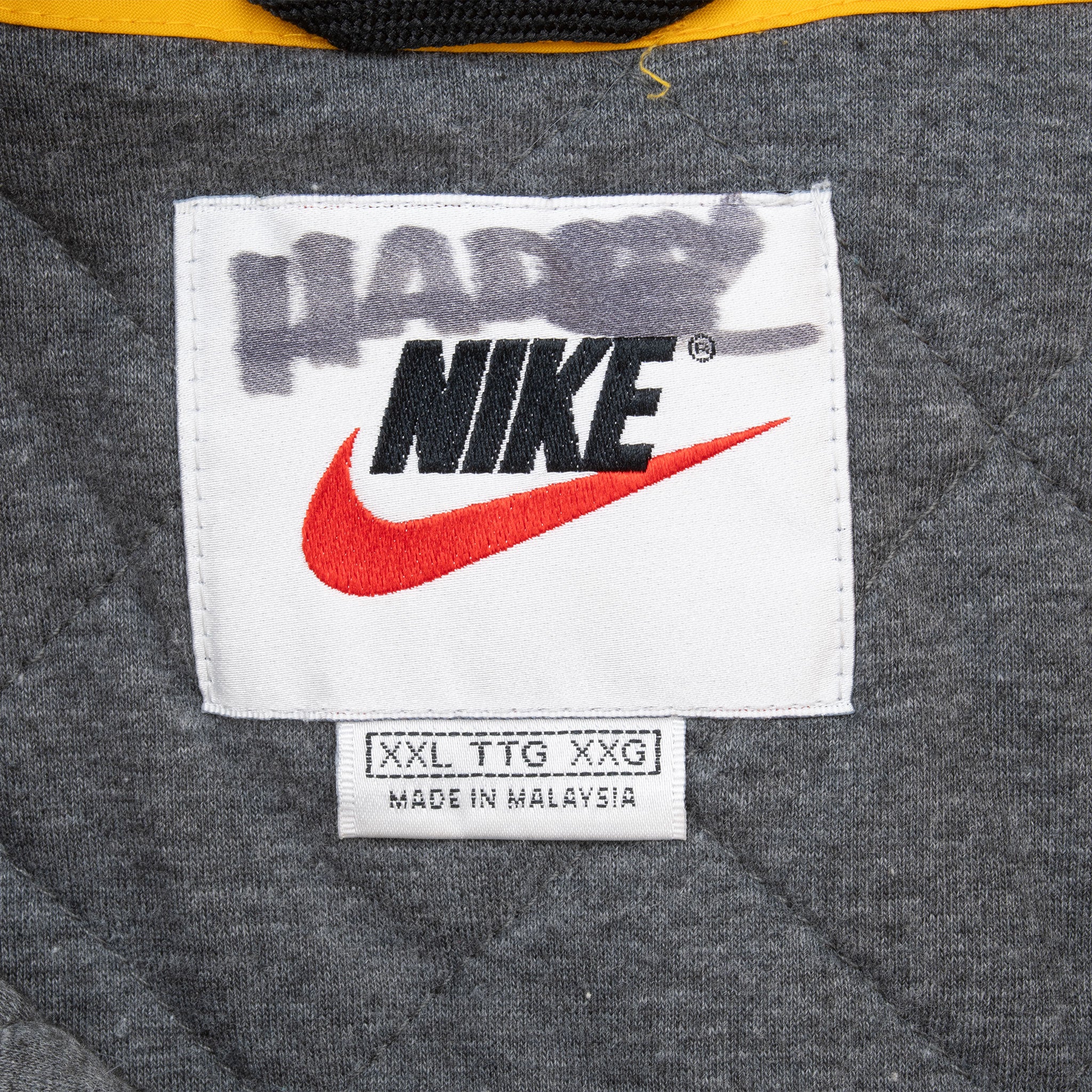 Vintage Nike Big Swoosh Yellow Heavy Windbreaker Rain Jacket 1990S Size 2XL