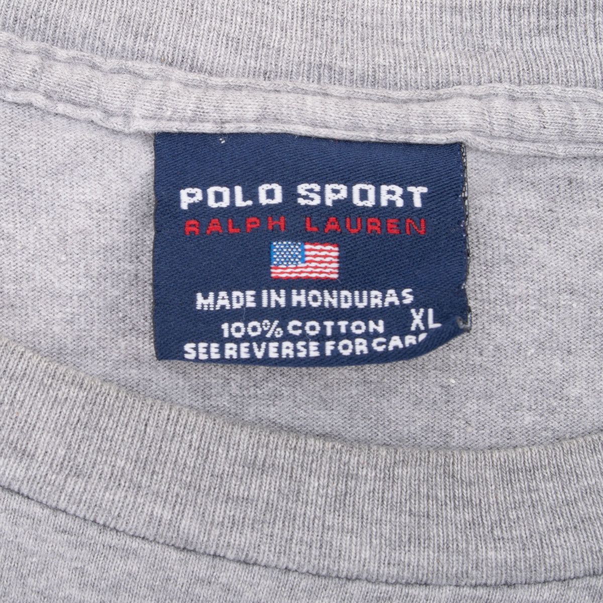 Vintage Ralph Lauren Polo Sport Grey Long Sleeve Tee Shirt 1990S Size XL