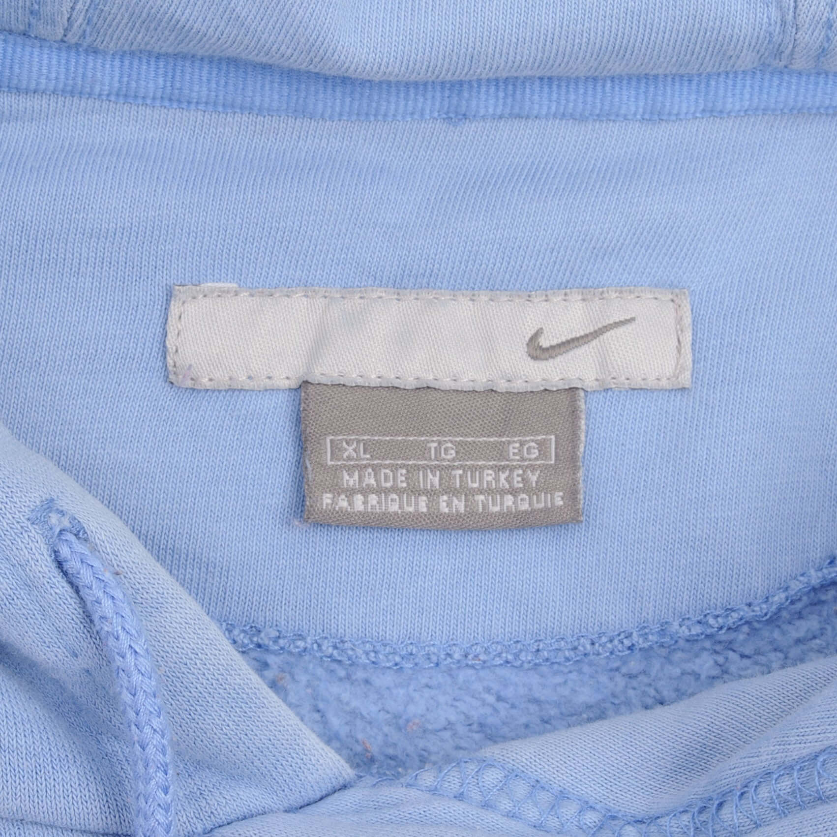 Vintage Blue Nike Spellout Swoosh Hoodie 2000S Size XL