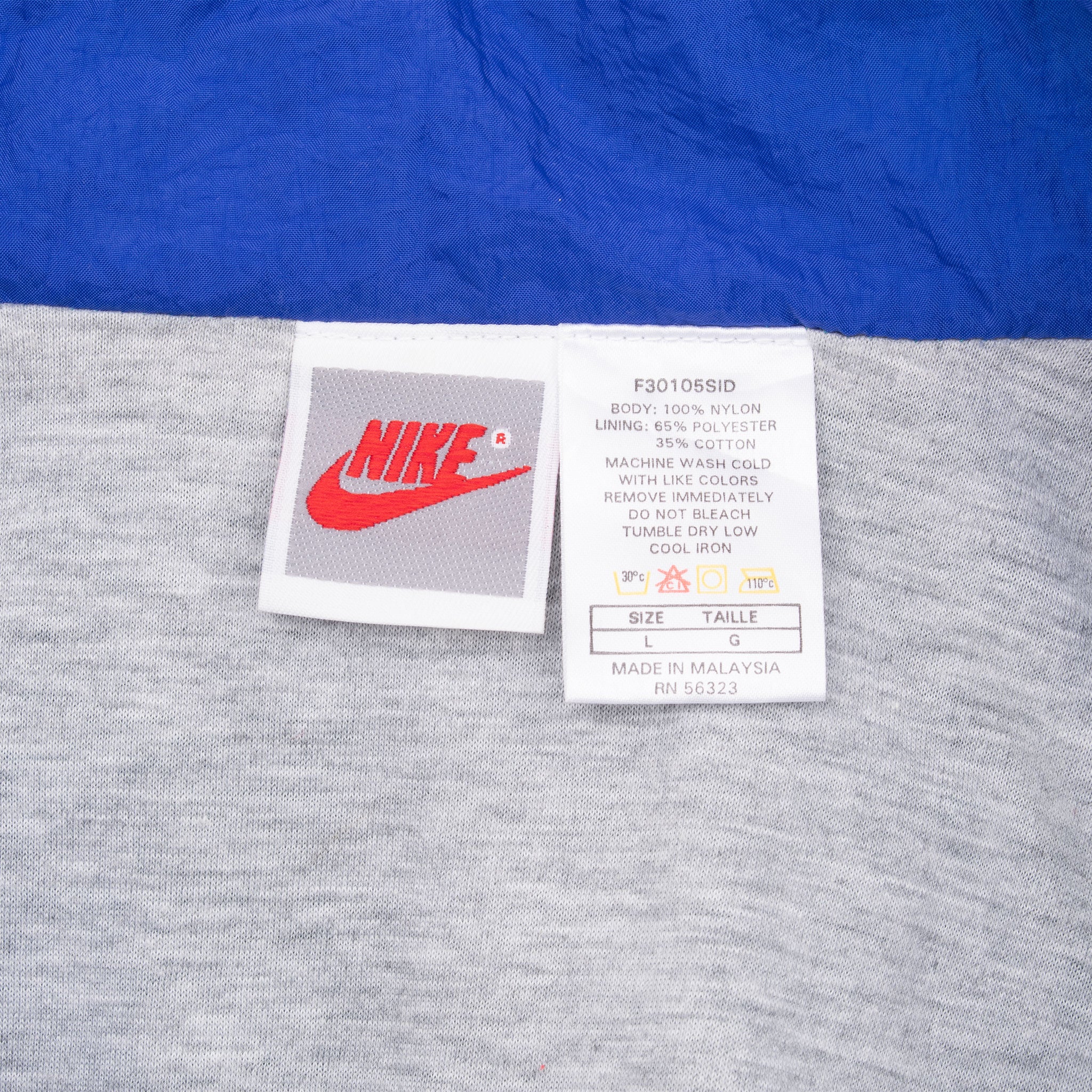 Vintage Nike Turquoise Blue Black Windbreaker Jacket Late 1980S Size Large