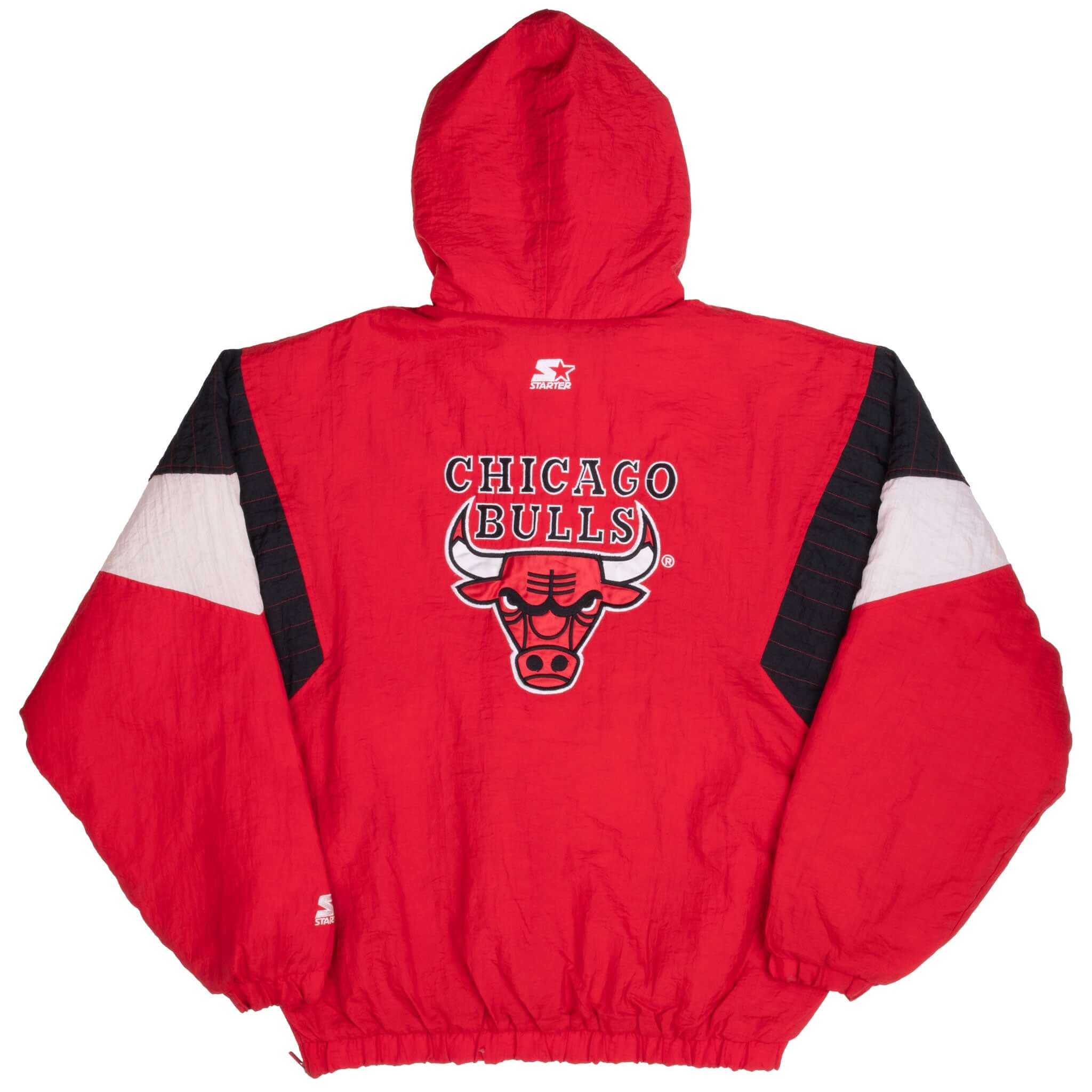Vintage Nba Chicago Bulls 1990S Hooded Heavy Starter Jacket Size Large
