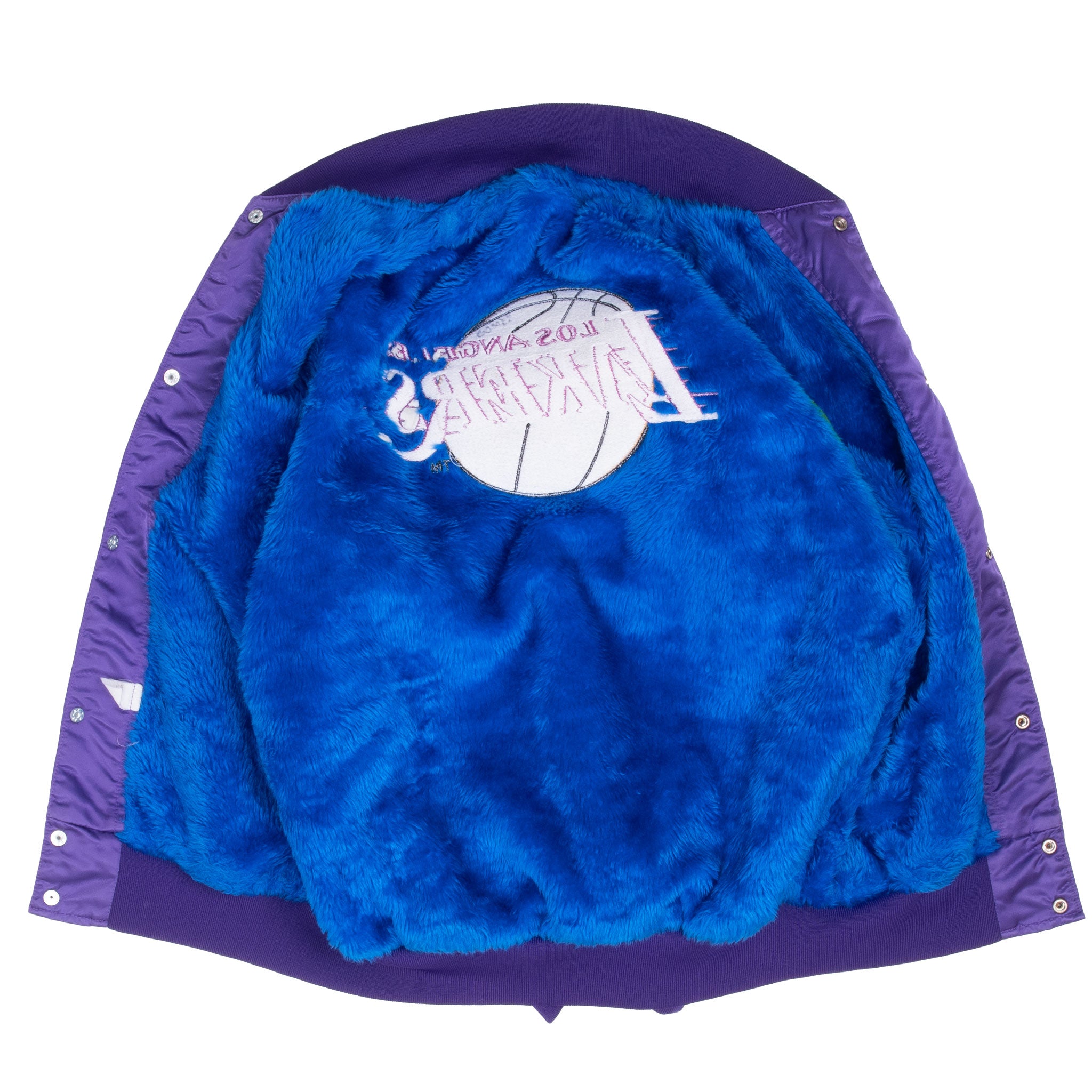 Vintage Nba Los Angeles Lakers Purple Satin Bomber Jacket 1980S Size Small