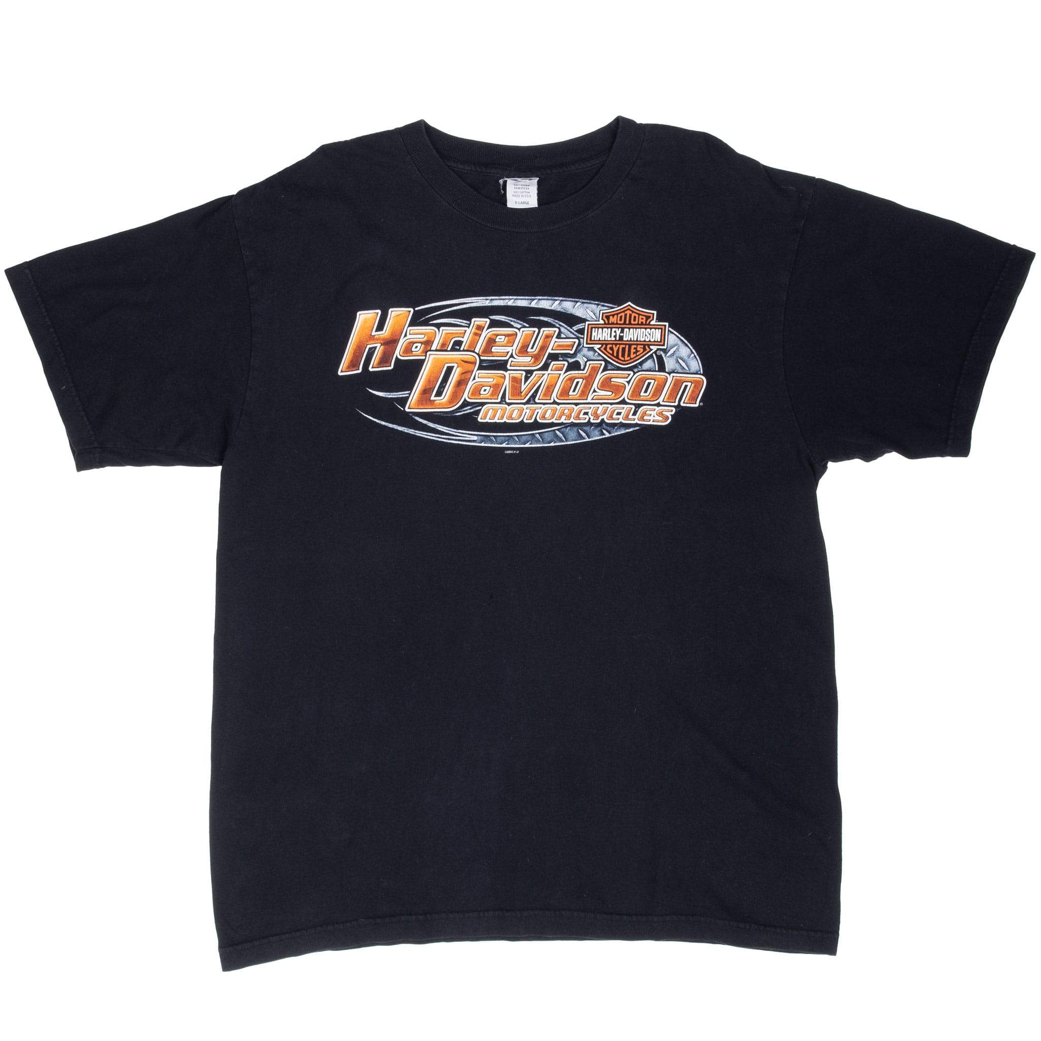 Full front view of black Harley-Davidson short-sleeve T-shirt