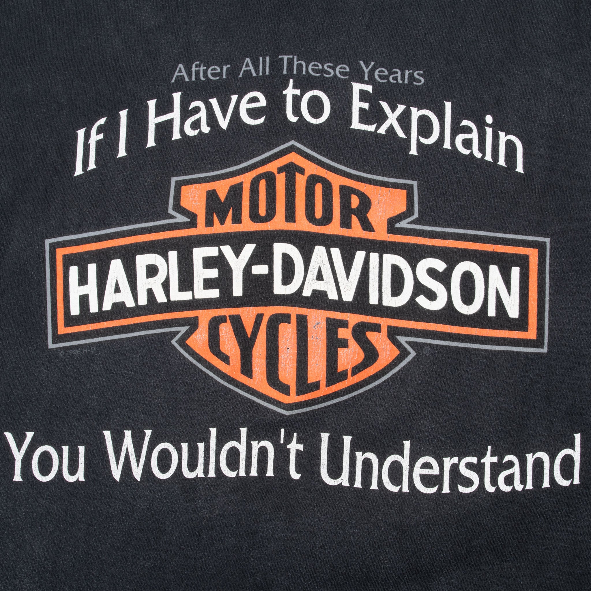 Vintage Harley Davidson Chicago 1996 Tee Shirt Size Large Made In Usa With Single Stitch Sleeves