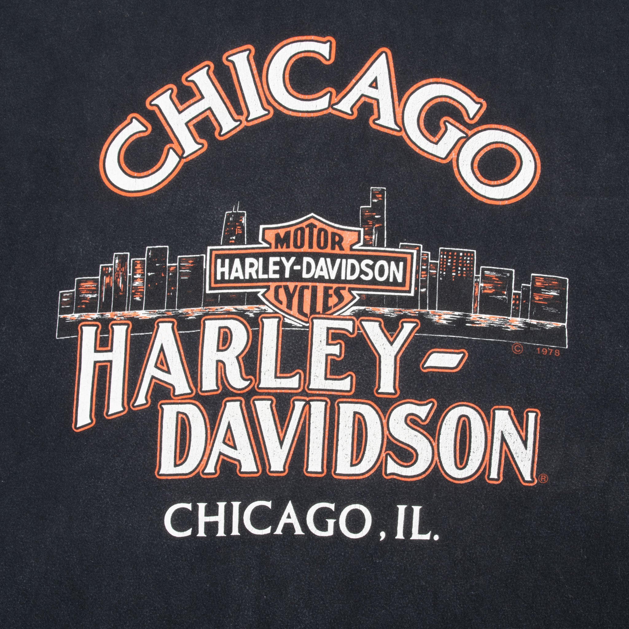Vintage Harley Davidson Chicago 1996 Tee Shirt Size Large Made In Usa With Single Stitch Sleeves