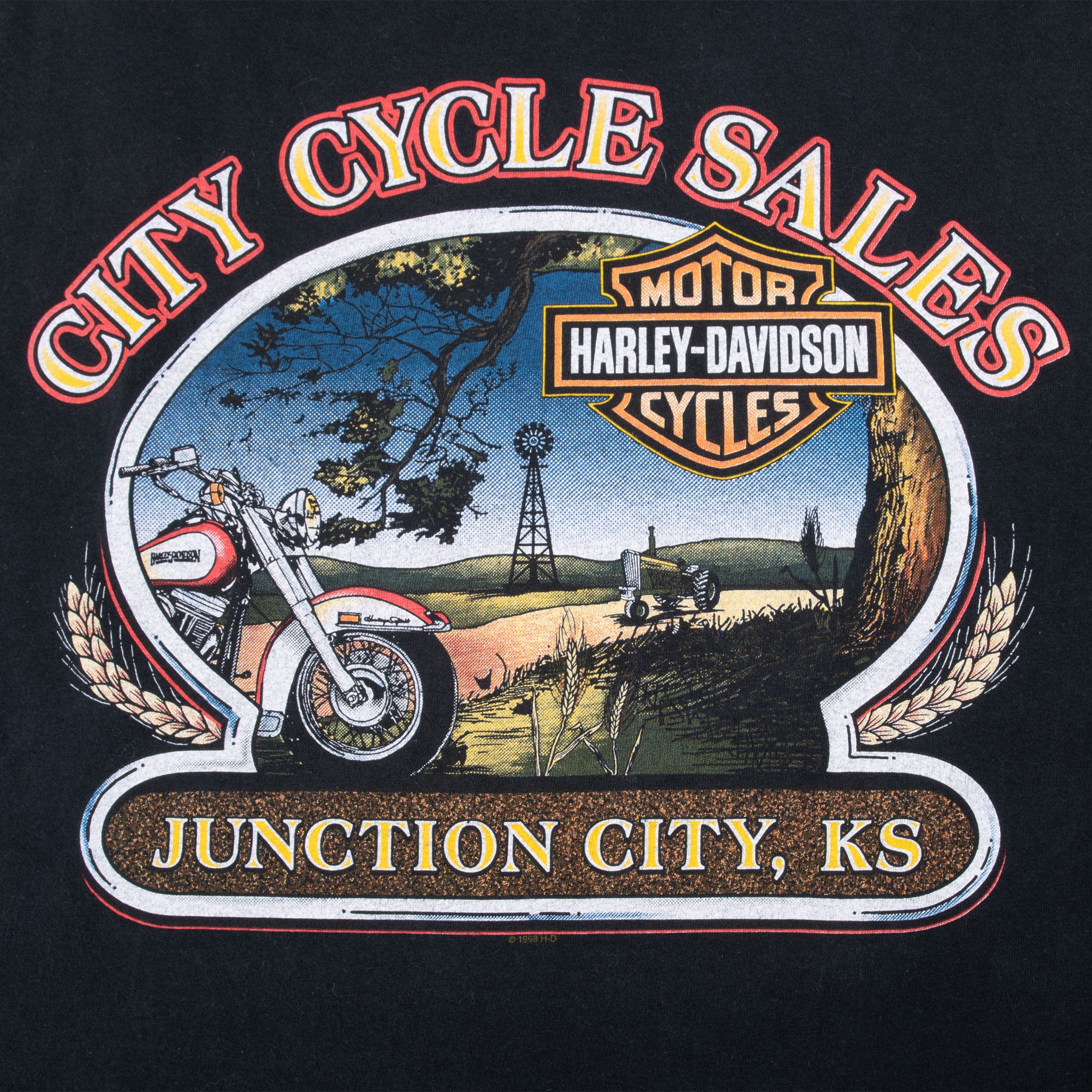 Vintage Harley Davidson Junction City Kansas 2004 Tee Shirt Large Made In Usa
