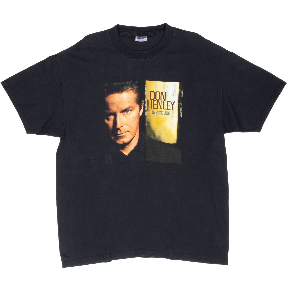 Front of black Don Henley Inside Job Tour 2000 T-shirt with portrait graphic