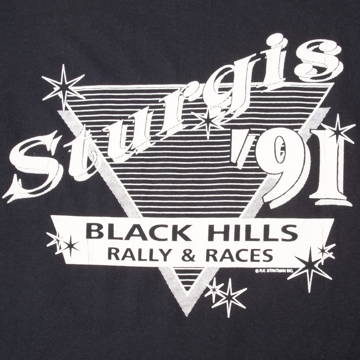 Vintage Harley Davidson Sturgis Black Hills Rally 1991 Tee Shirt Size Medium Made In Usa With Single Stitch Sleeves