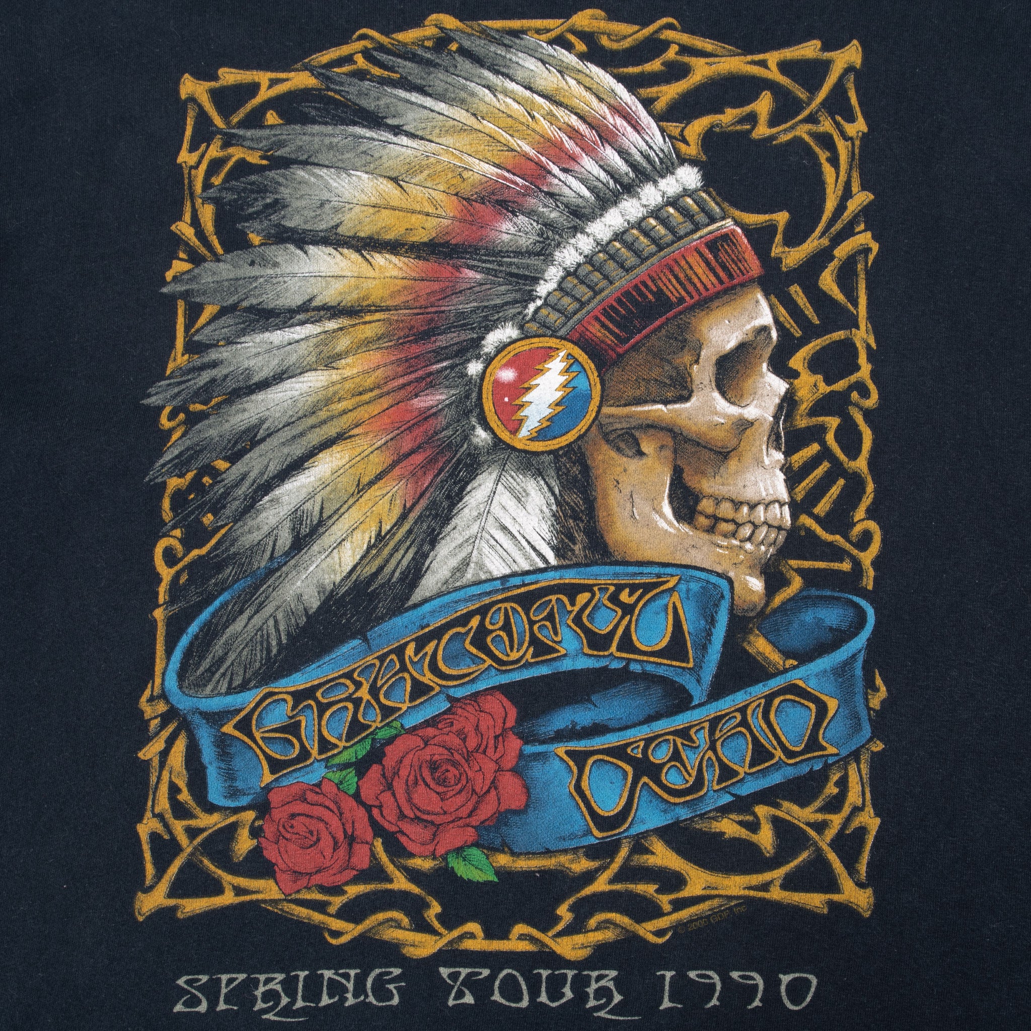 Vintage Grateful Dead Spring Tour 1990 Liquid Blue Long Sleeve Tee Shirt 2000 Size XL