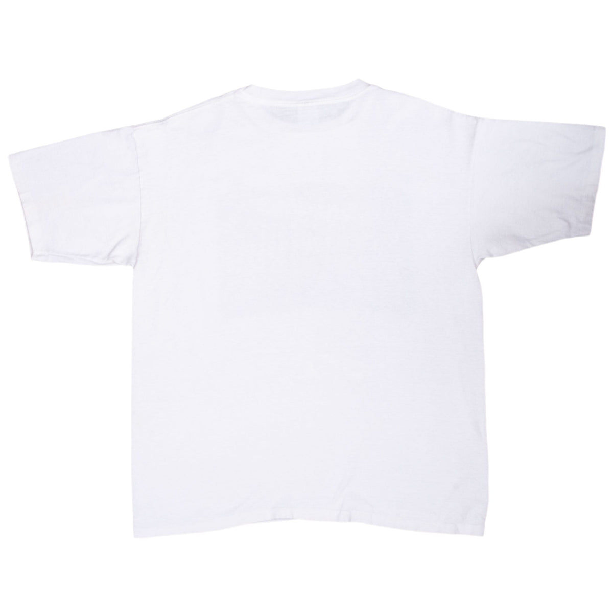 Back of plain white Budweiser Soul Train short-sleeve T-shirt