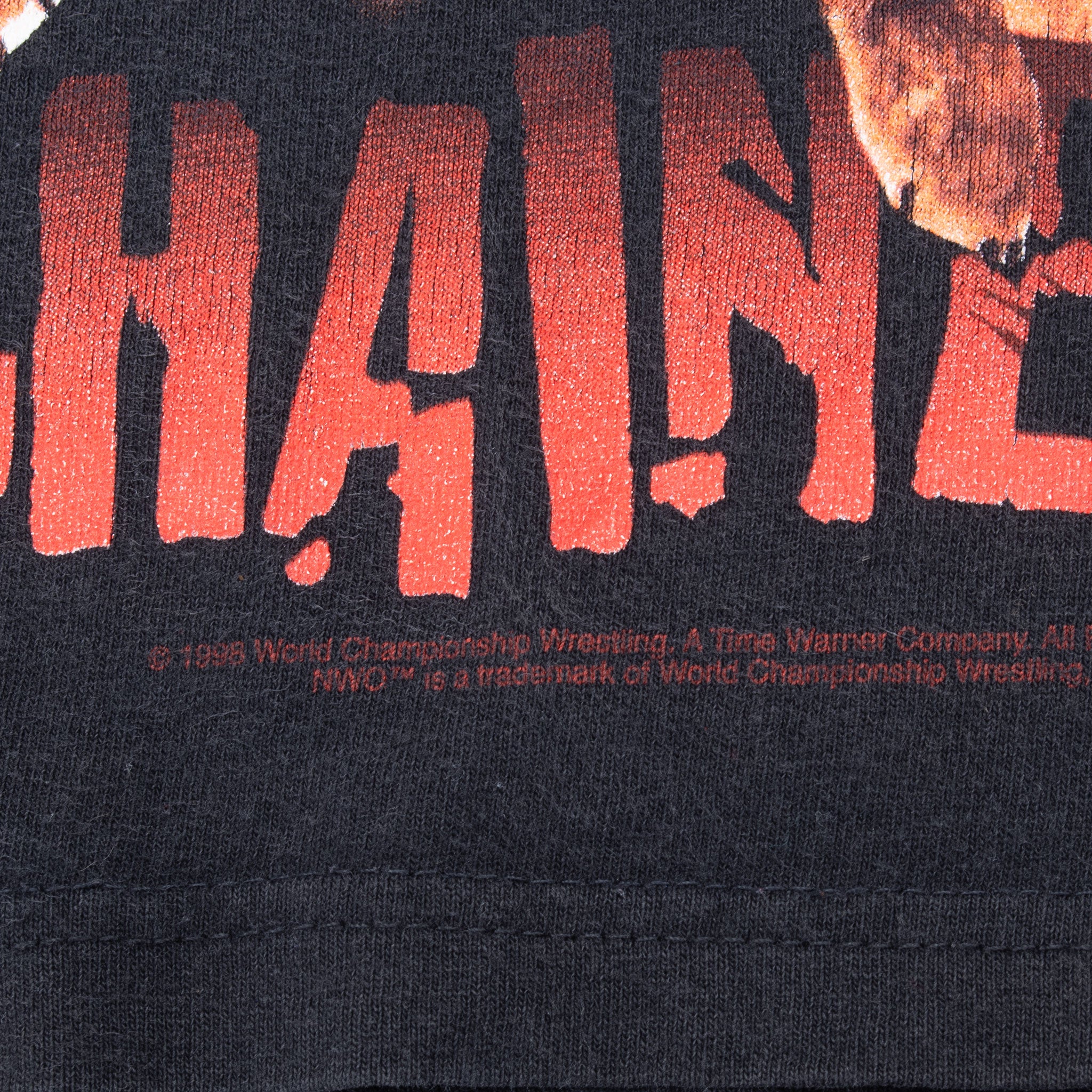 Vintage Nwo New World Order Red And Black Unchained Wrestling Tee Shirt 1998 Size Large Youth