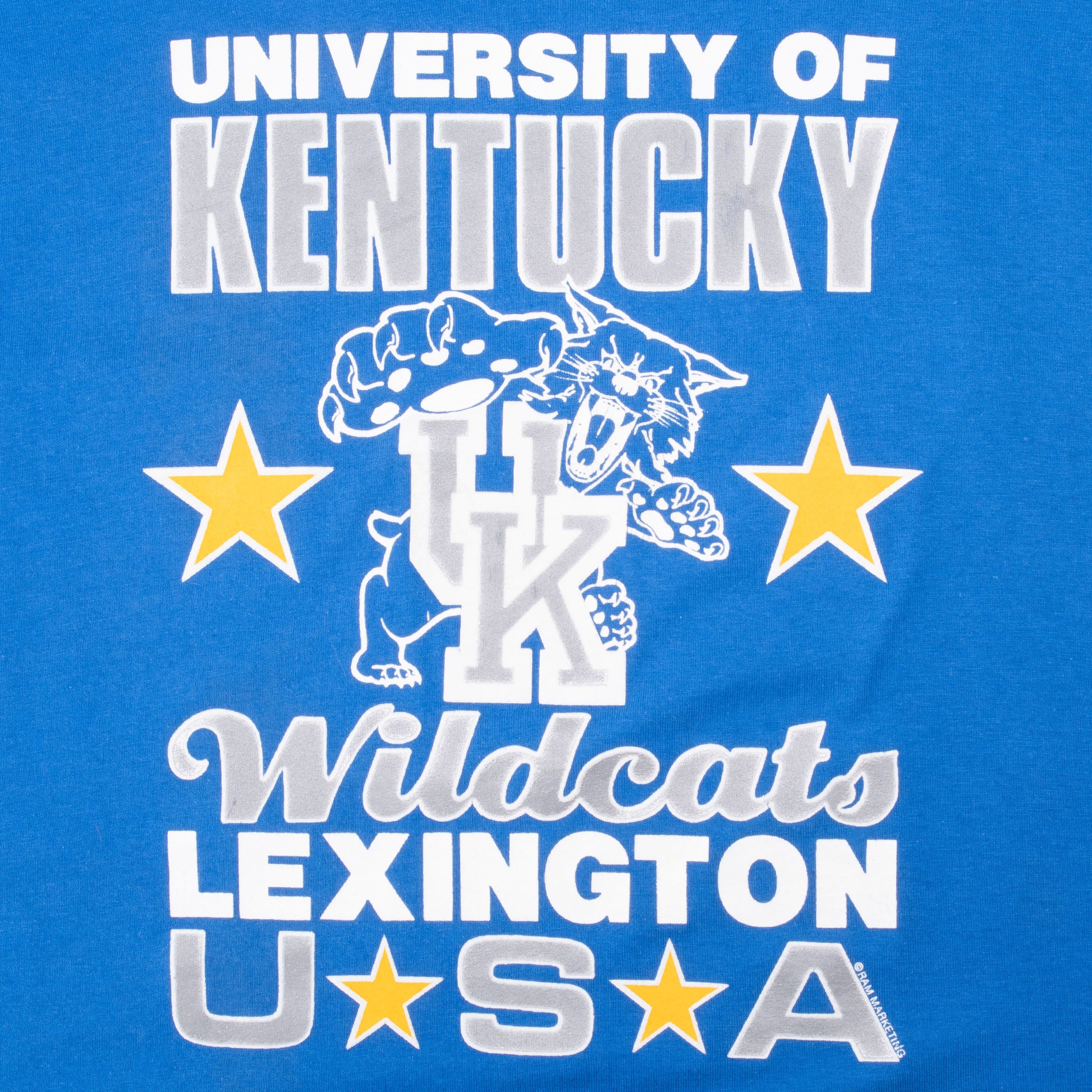 Vintage Ncaa University Of Kentucky Wildcats 1990S Tee Shirt Size Large Made In Usa With Single Stitch Sleeves