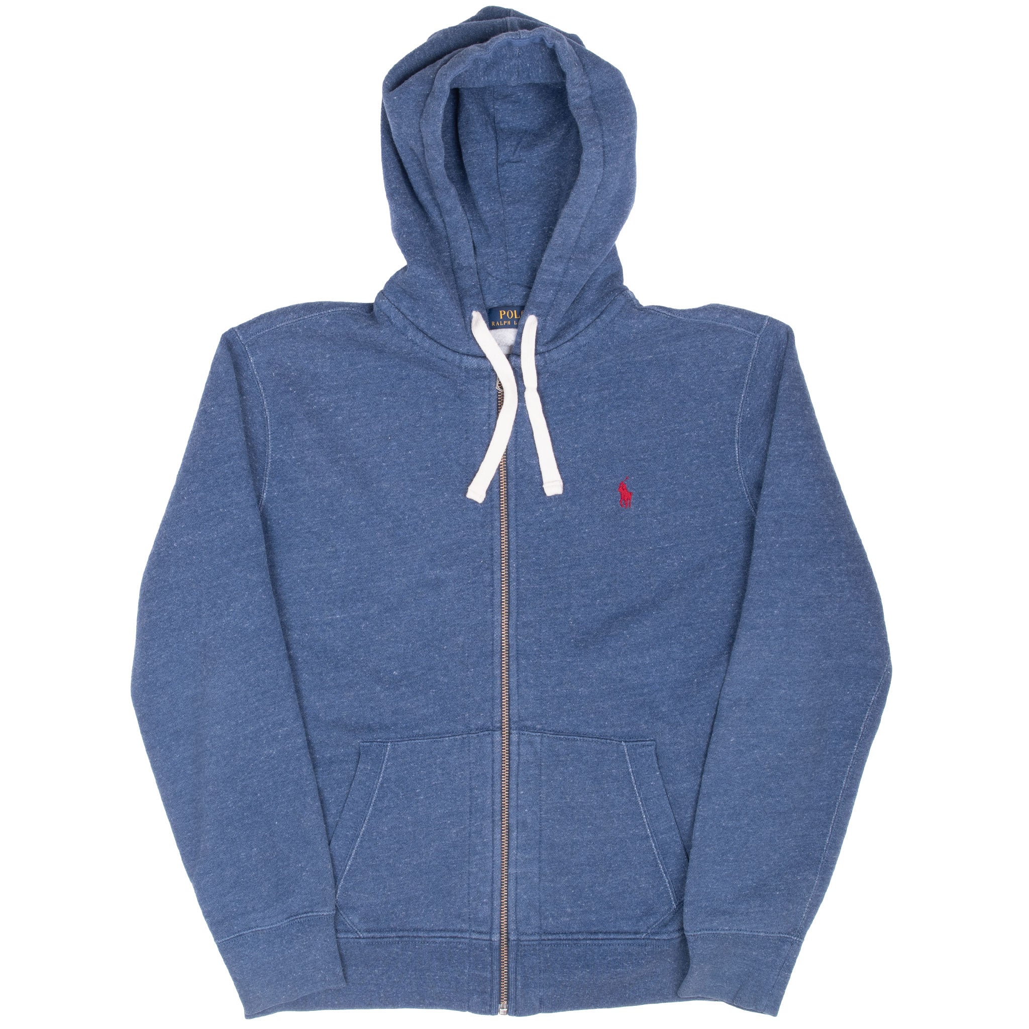 Vintage Ralph Lauren Full Zip Blue Hoodie Sweatshirt Size Large