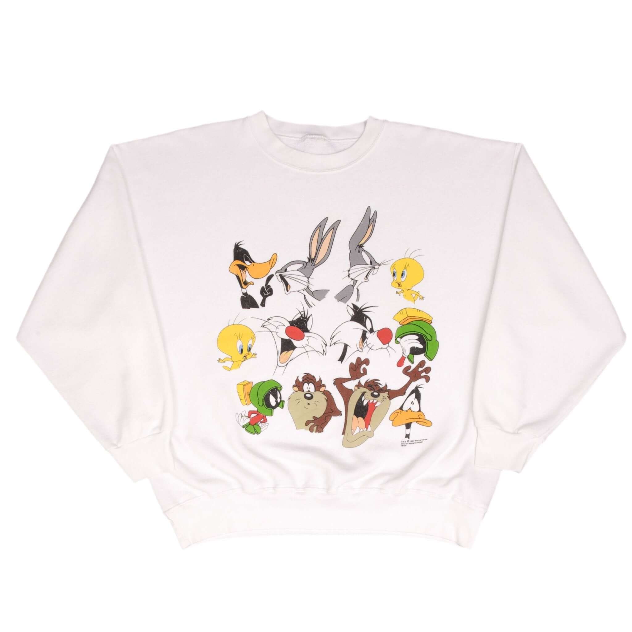 Vintage Looney Tunes Taz, Tweety and Sylvester, Marvin The Martian, Buggs Bunny, Donald Duck Sweatshirt 1994 Size XL