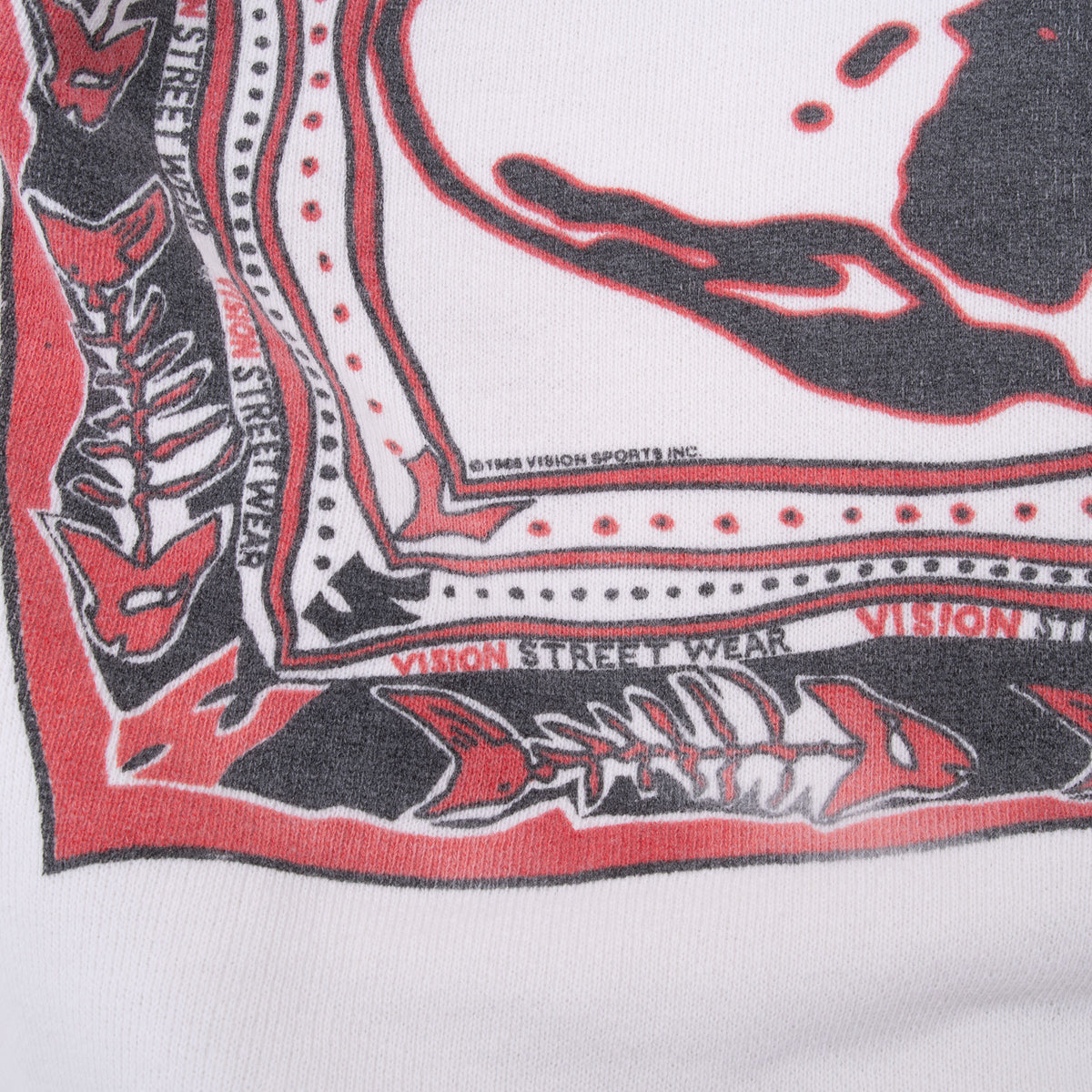 VINTAGE VISION STREET WEAR SKATE WHITE SWEATSHIRT 1989 SMALL