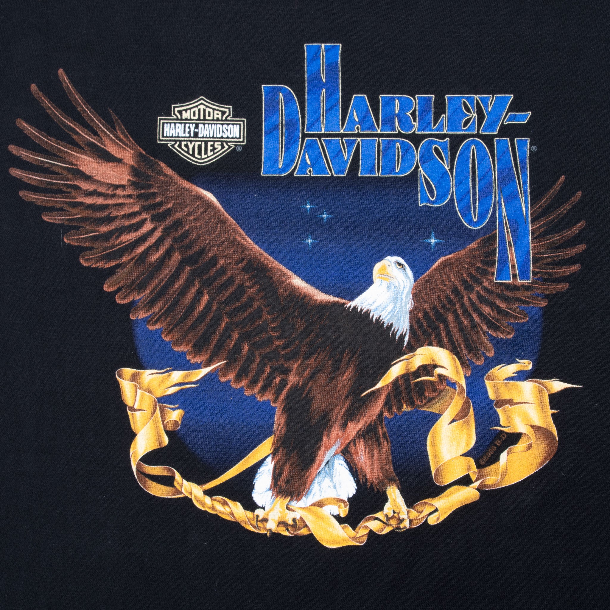 Vintage Harley Davidson Morion Illinois 2000 Tee Shirt Large Made In Usa Deadstock