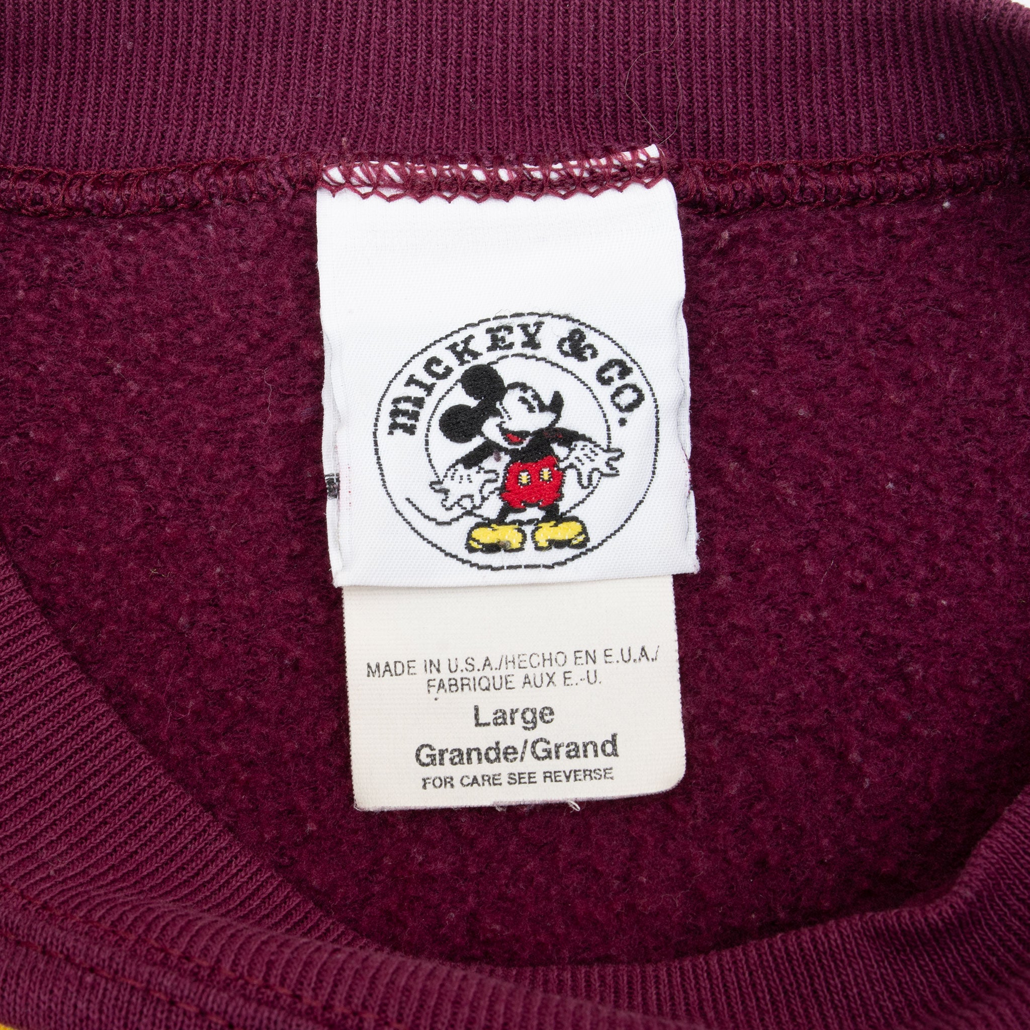 Vintage Disney Mickey Mouse All Over Print Sweatshirt Large 1990S Made In Usa