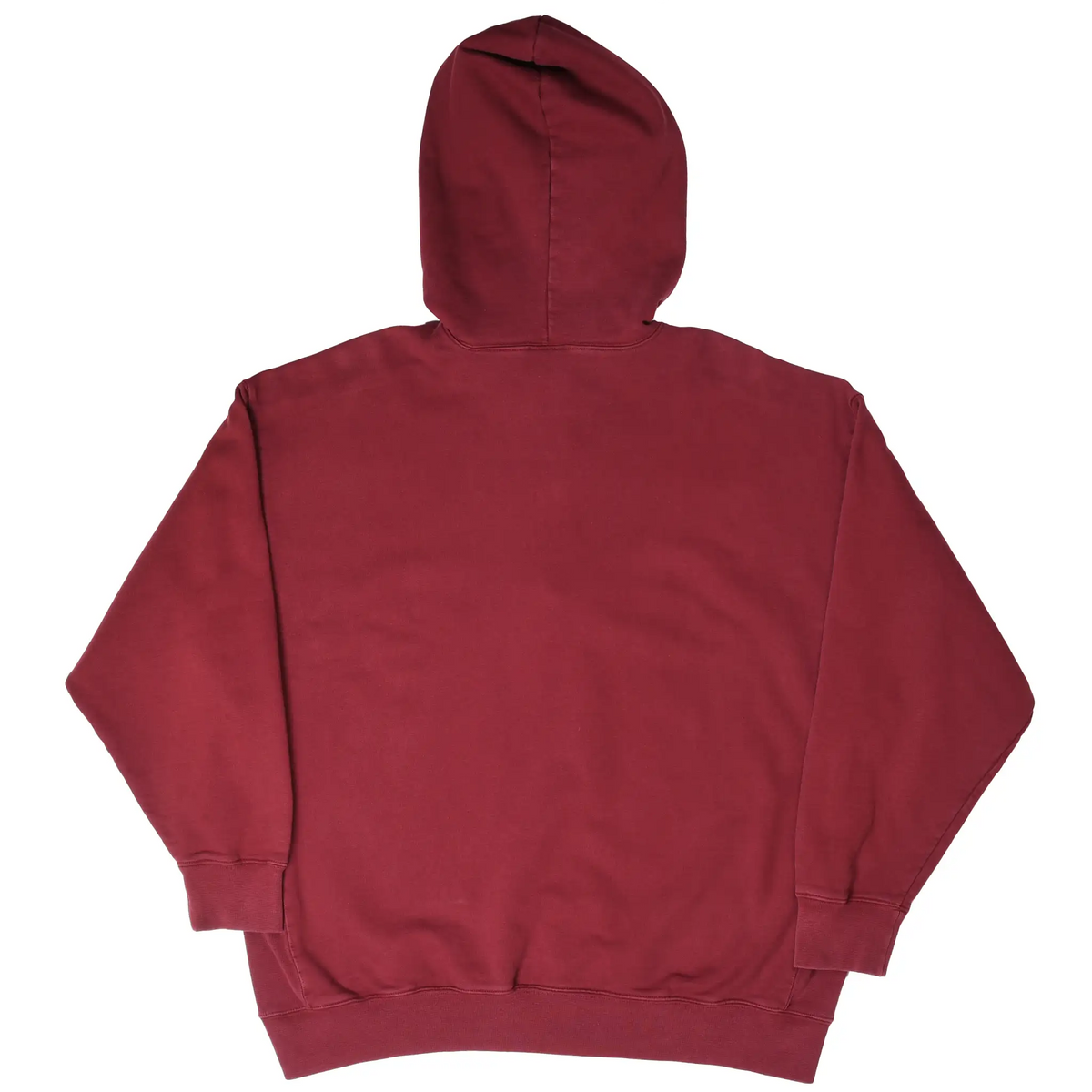 Back of burgundy Nike quarter-zip hoodie with plain design