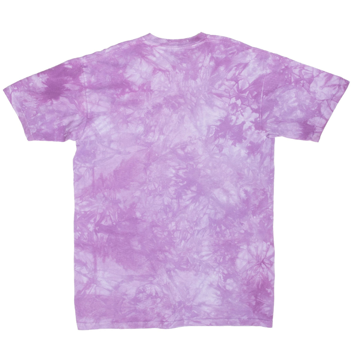Back of purple tie-dye The Mountain short-sleeve T-shirt
