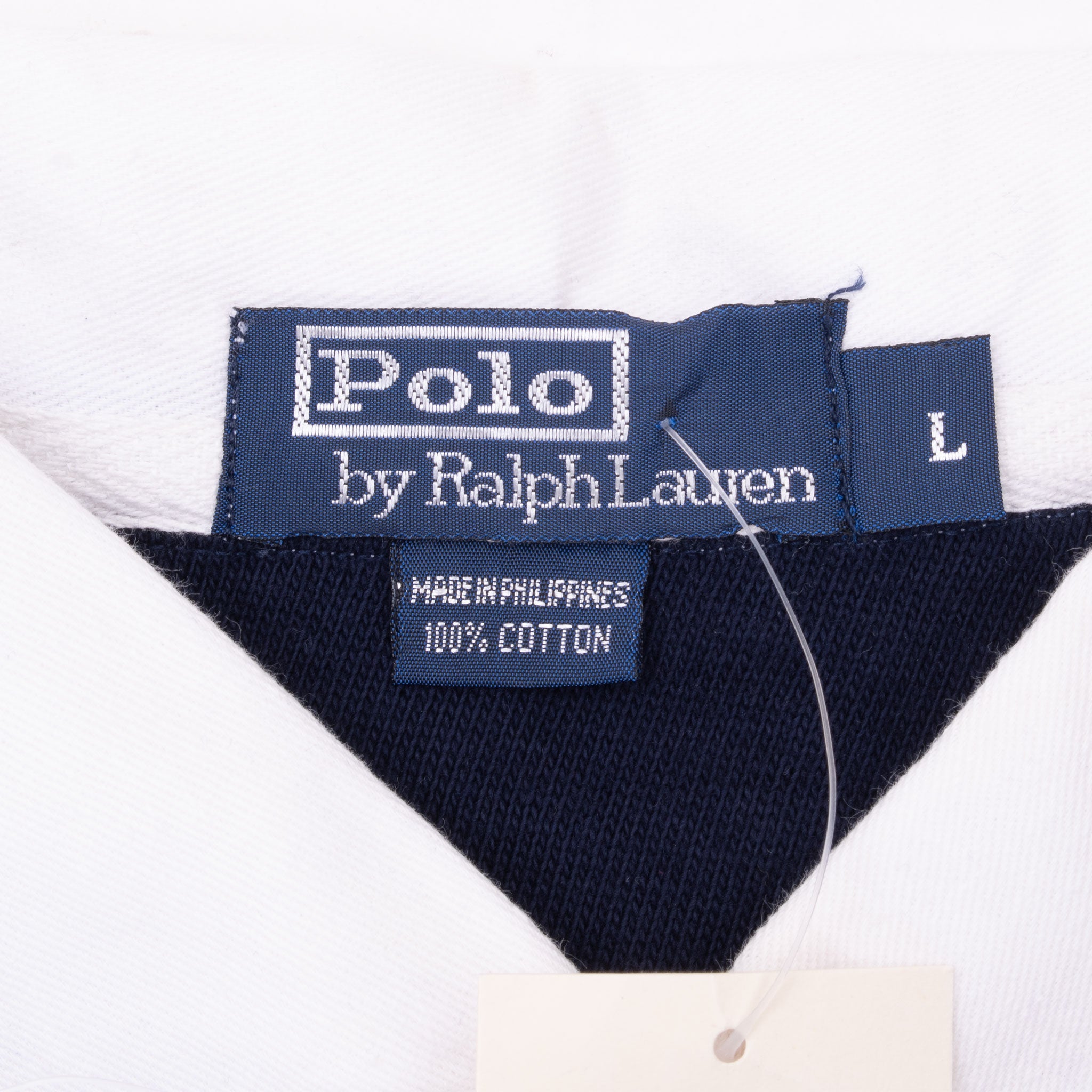 Vintage Ralph Lauren Blue Stripes Rugby Polo Shirt 1990S Size Large Deadstock