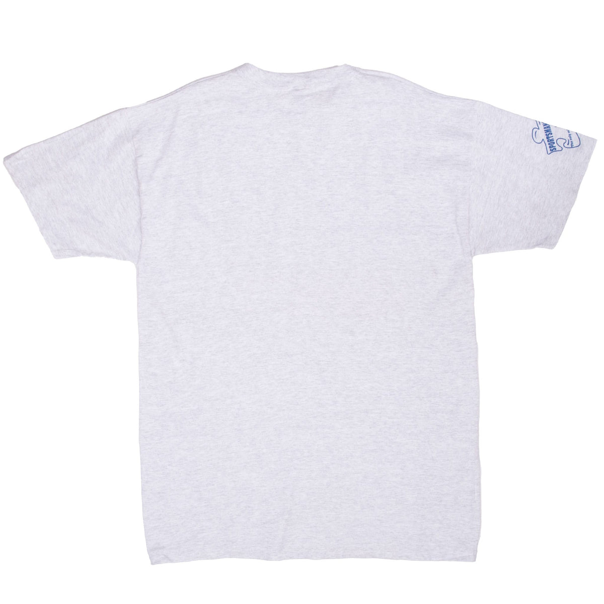 Back of gray PIAA Wrestling Championships T-shirt with blue sleeve graphic