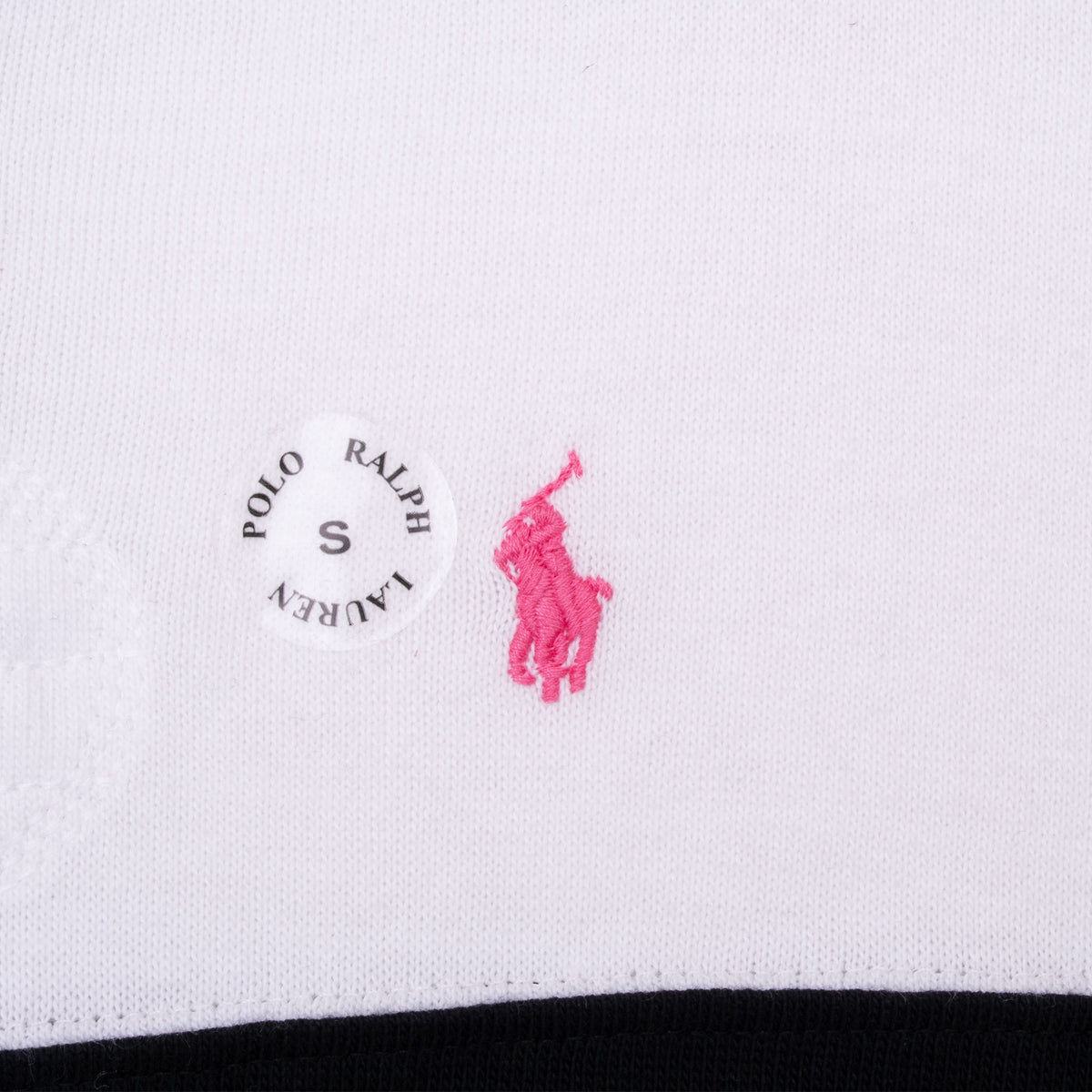 Vintage Ralph Lauren White & Black Rugby Polo Shirt 1990S Size Small Deadstock