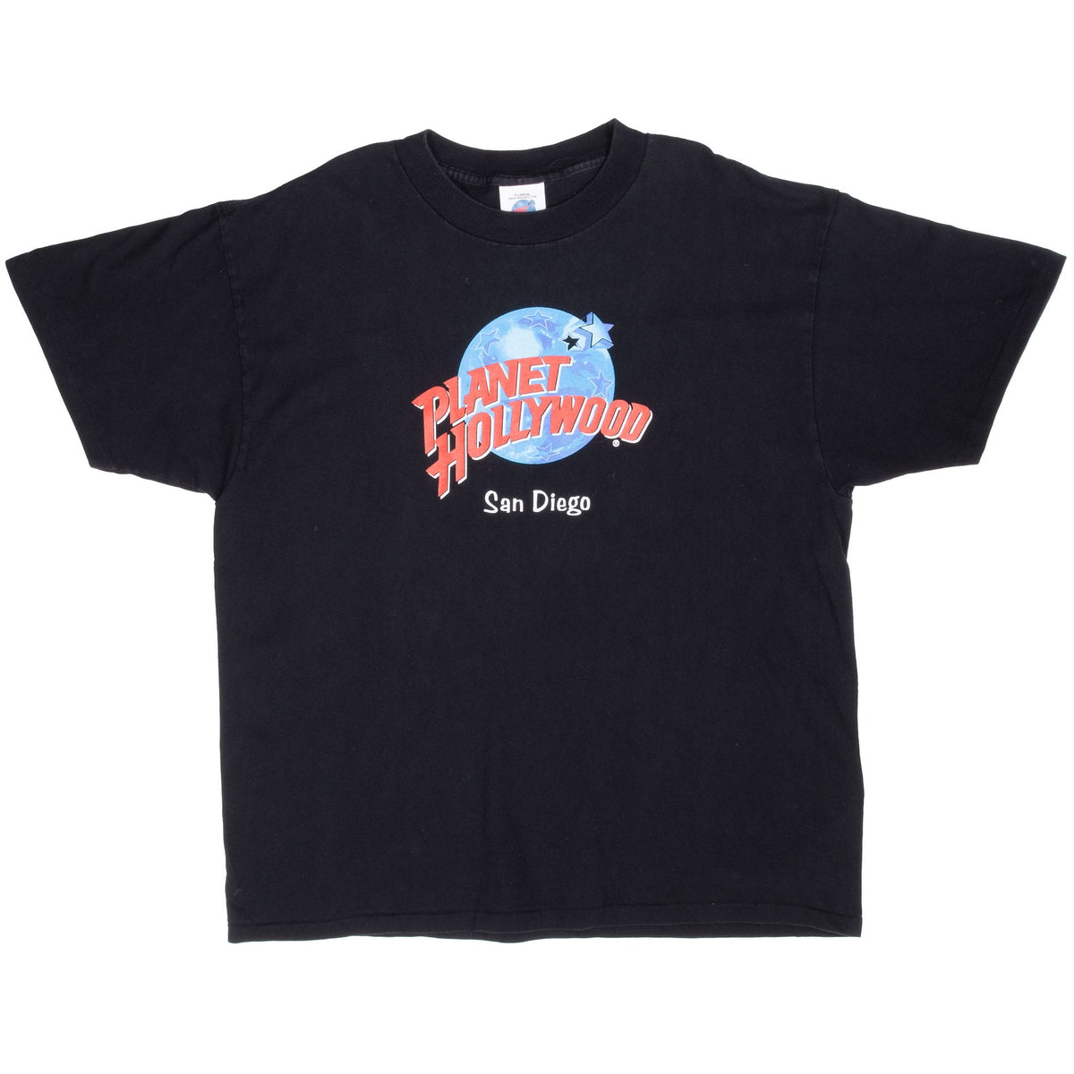 Full front of black Planet Hollywood San Diego short-sleeve T-shirt