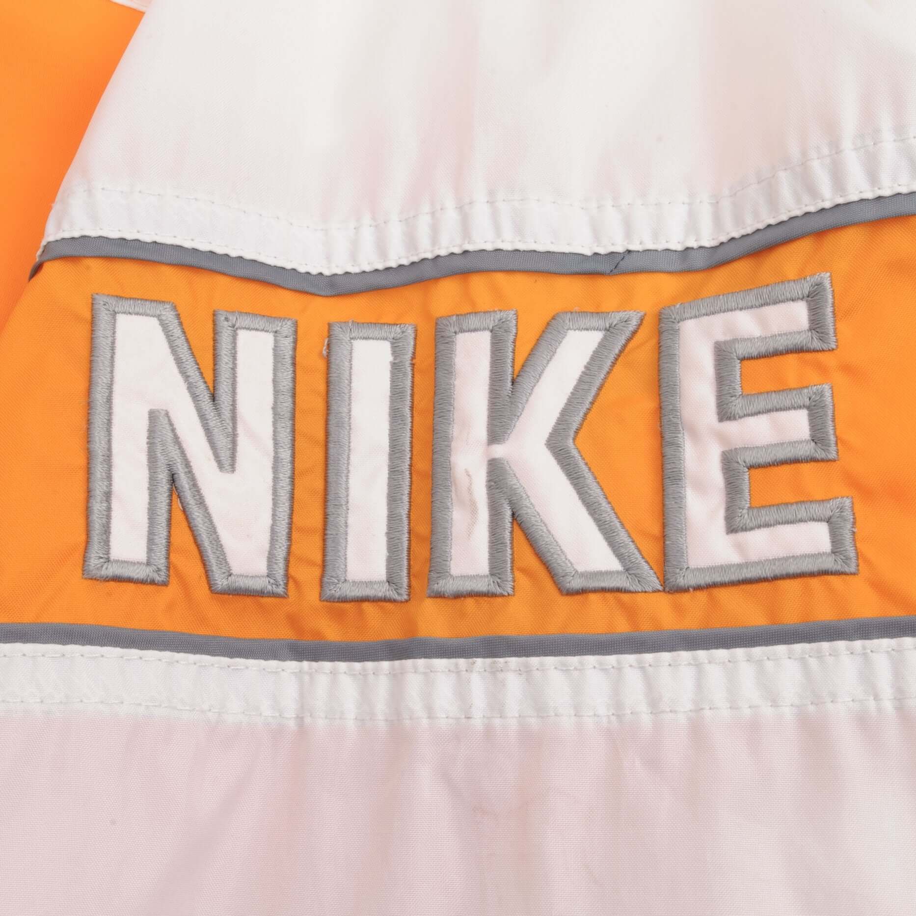 VINTAGE NIKE PULLOVER WINDBREAKER ORANGE & WHITE JACKET 1990S SIZE LARGE