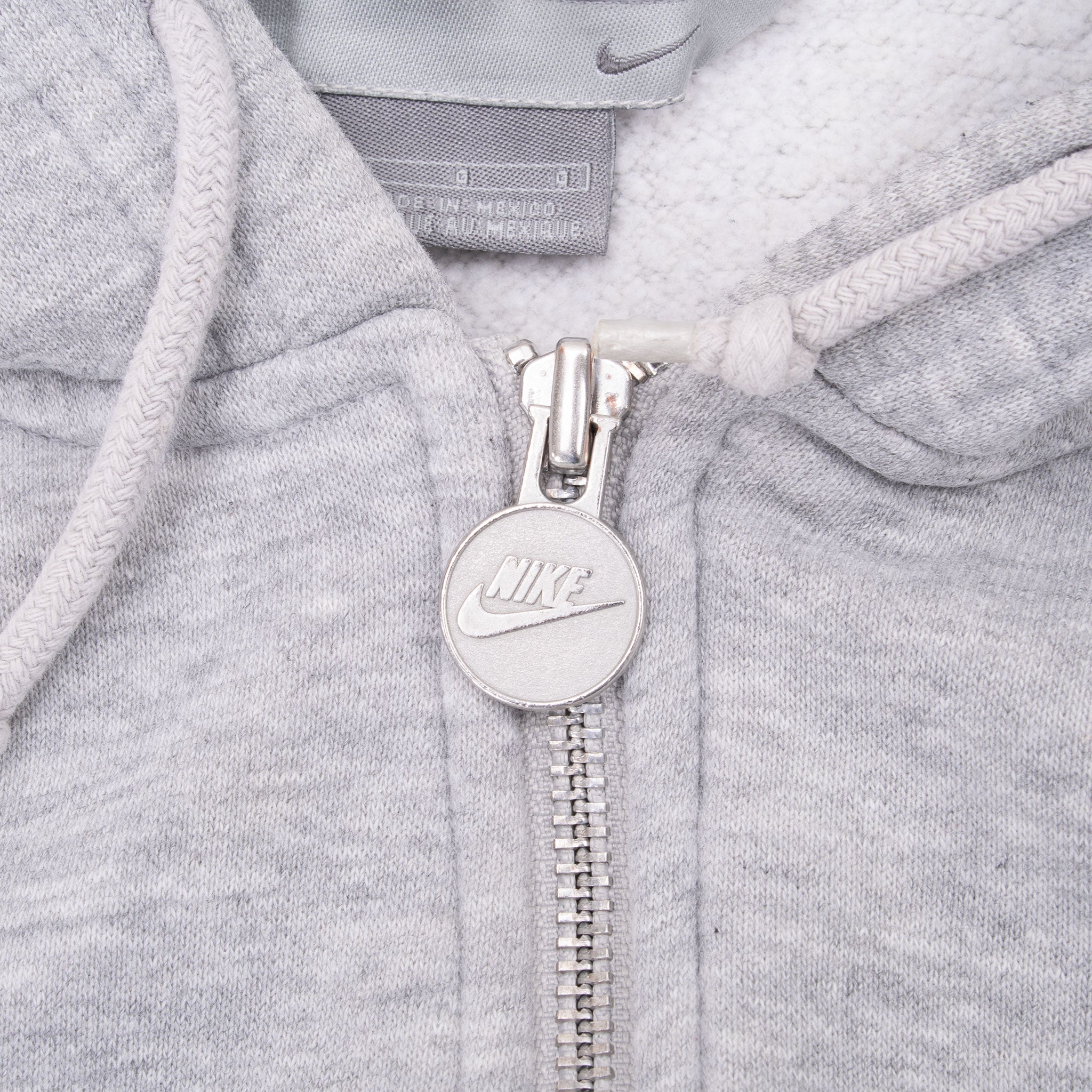 Vintage Nike Spellout Grey Full Zip Hoodie Sweatshirt 2000S Size Large