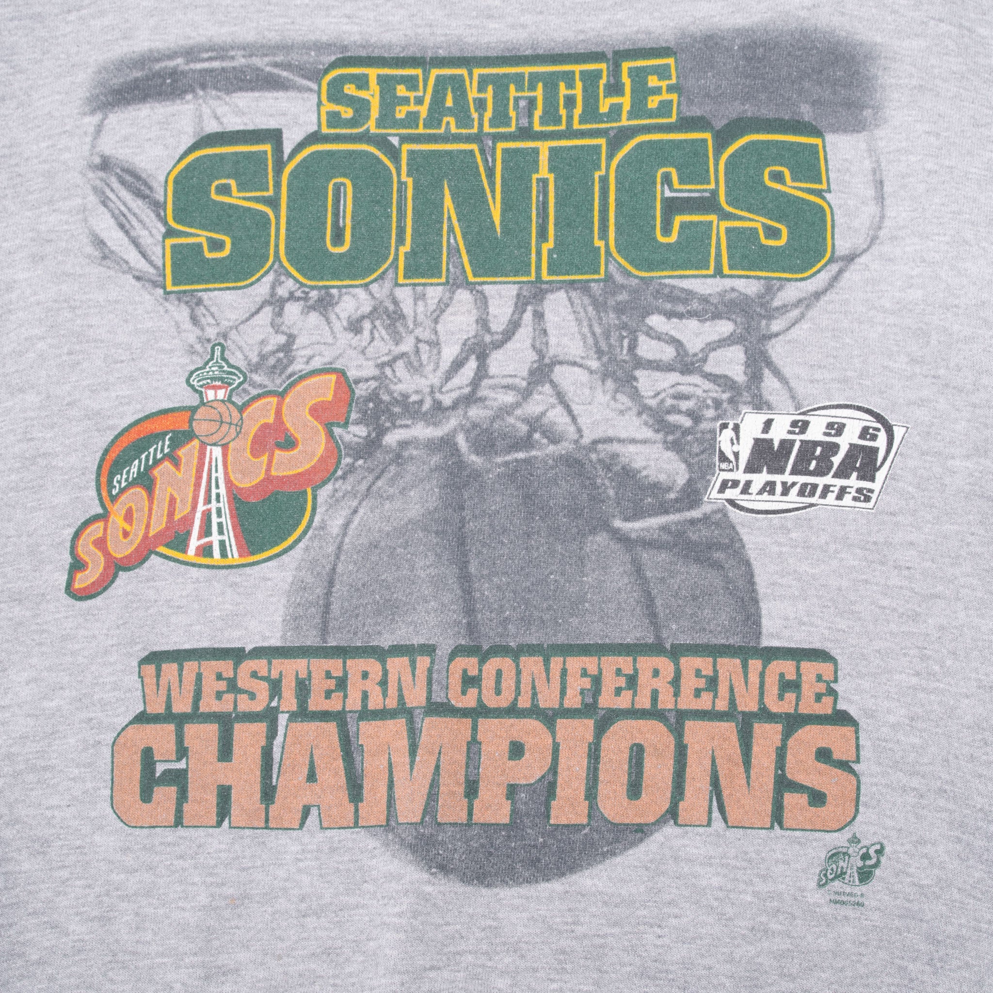 Vintage Nba Seattle Sonics Playoffs 1996 Sweatshirt Size Large Made In Usa