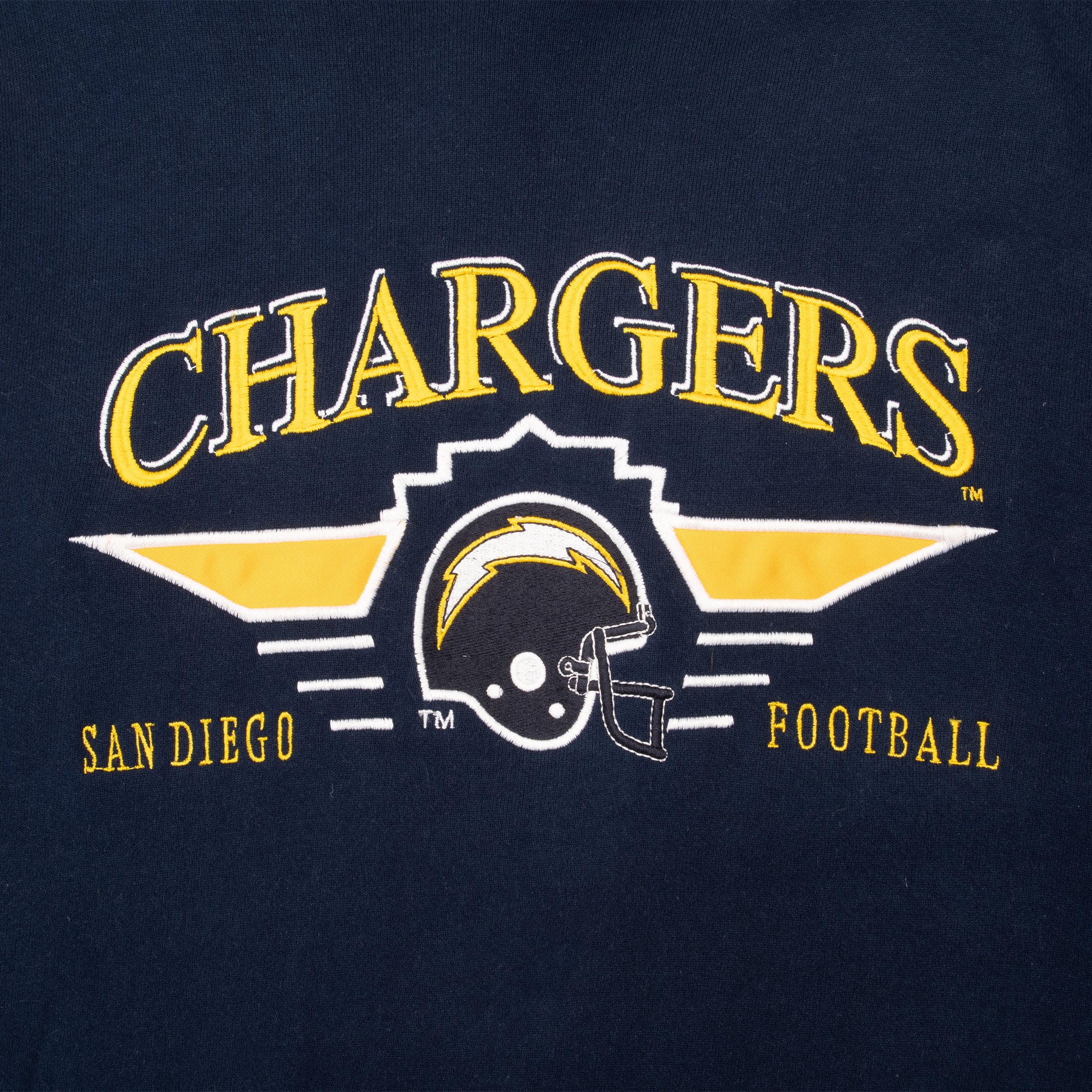 Vintage Nfl San Diego Chargers Embroidered 1990S Sweatshirt Size Large Made In Usa