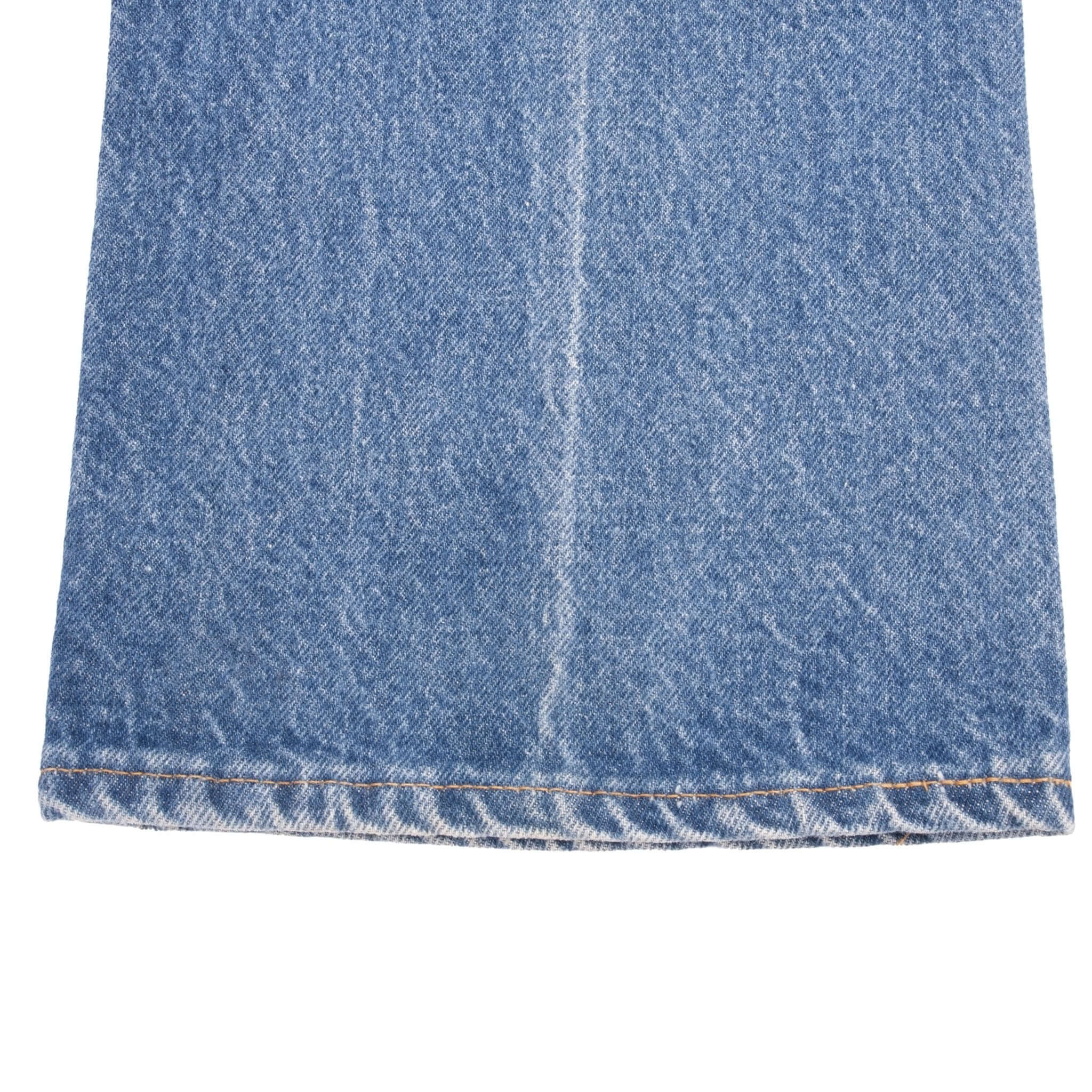 Beautiful Indigo Levis 517 Jeans With Blue Bar Tacks 1980s Made in USA with Medium Wash Talon Zipper Size on tag 32X32 Actual Size 31X31 Back Button #2