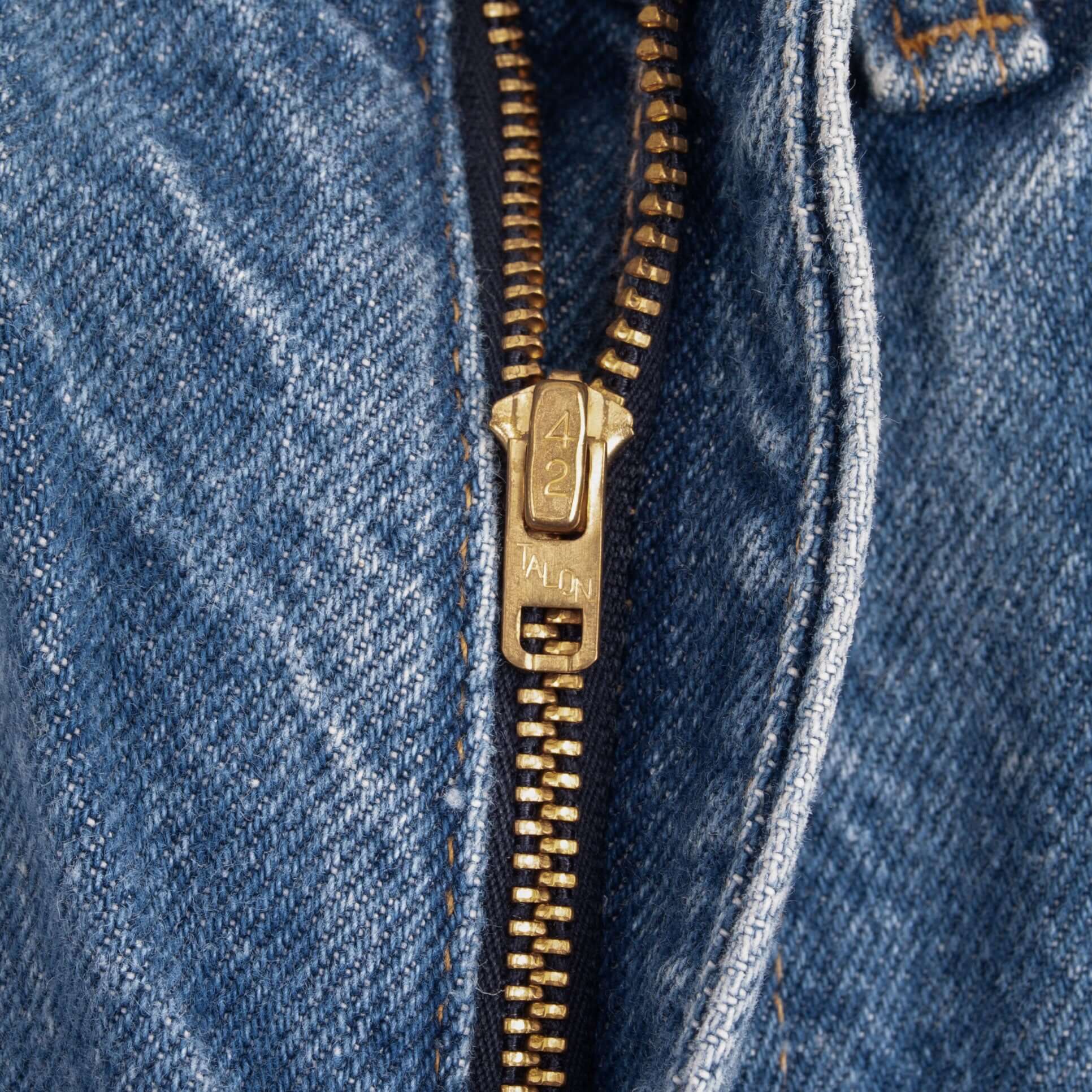 Beautiful Indigo Levis 517 Jeans With Blue Bar Tacks 1980s Made in USA with Medium Wash Talon Zipper Size on tag 32X32 Actual Size 31X31 Back Button #2