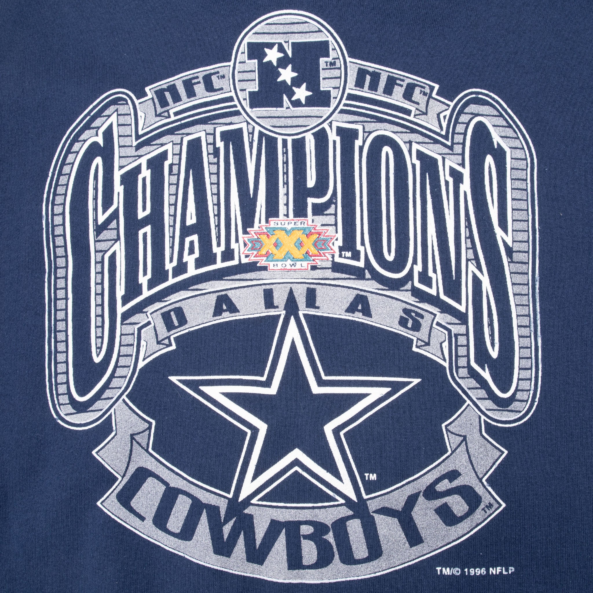 Vintage Nfl Dallas Cowboys Super Bowl XXX 1996 Sweatshirt Size Large Made In Usa