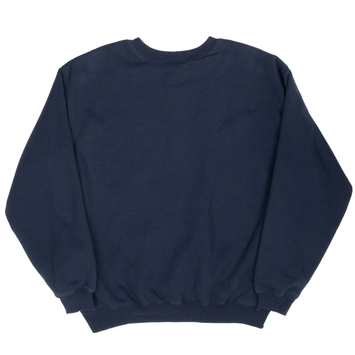 Back of navy blue Carhartt crewneck sweatshirt
