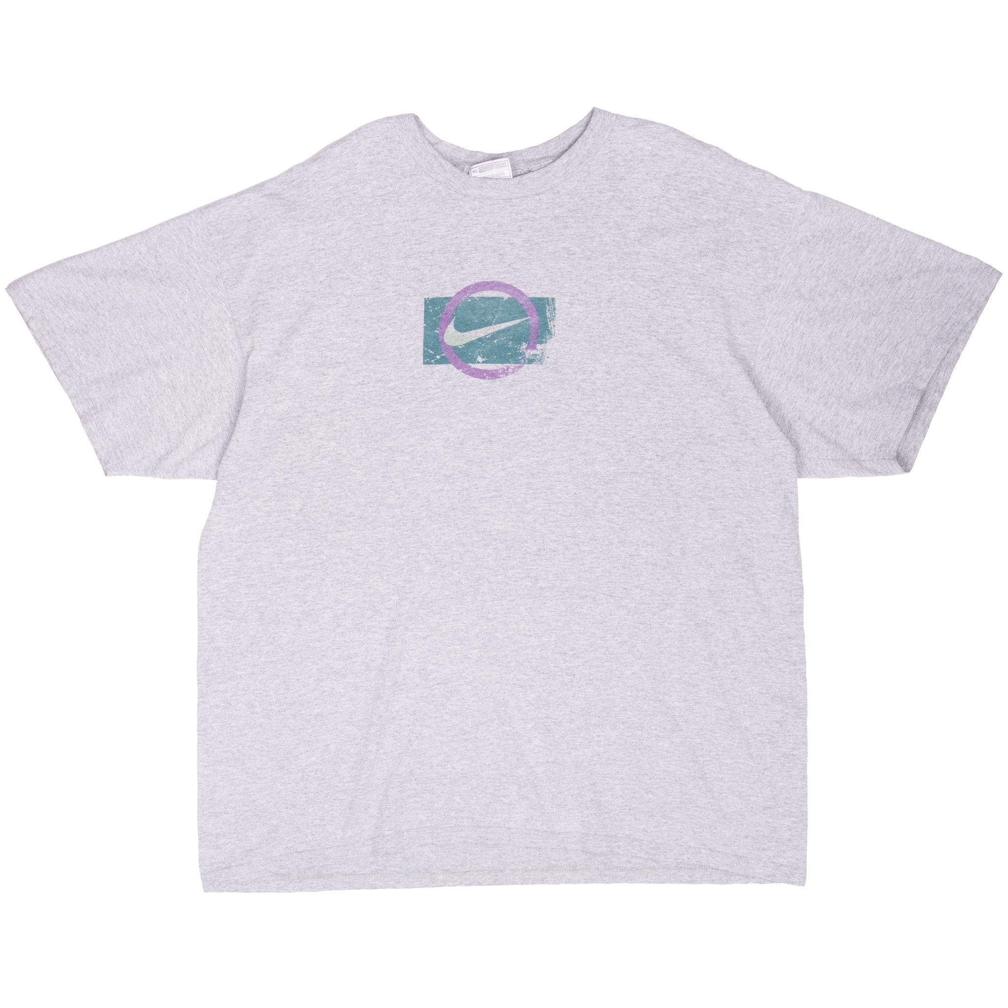 Vintage Nike Spellout Grey Tee Shirt 1990S Size Large Made In Usa