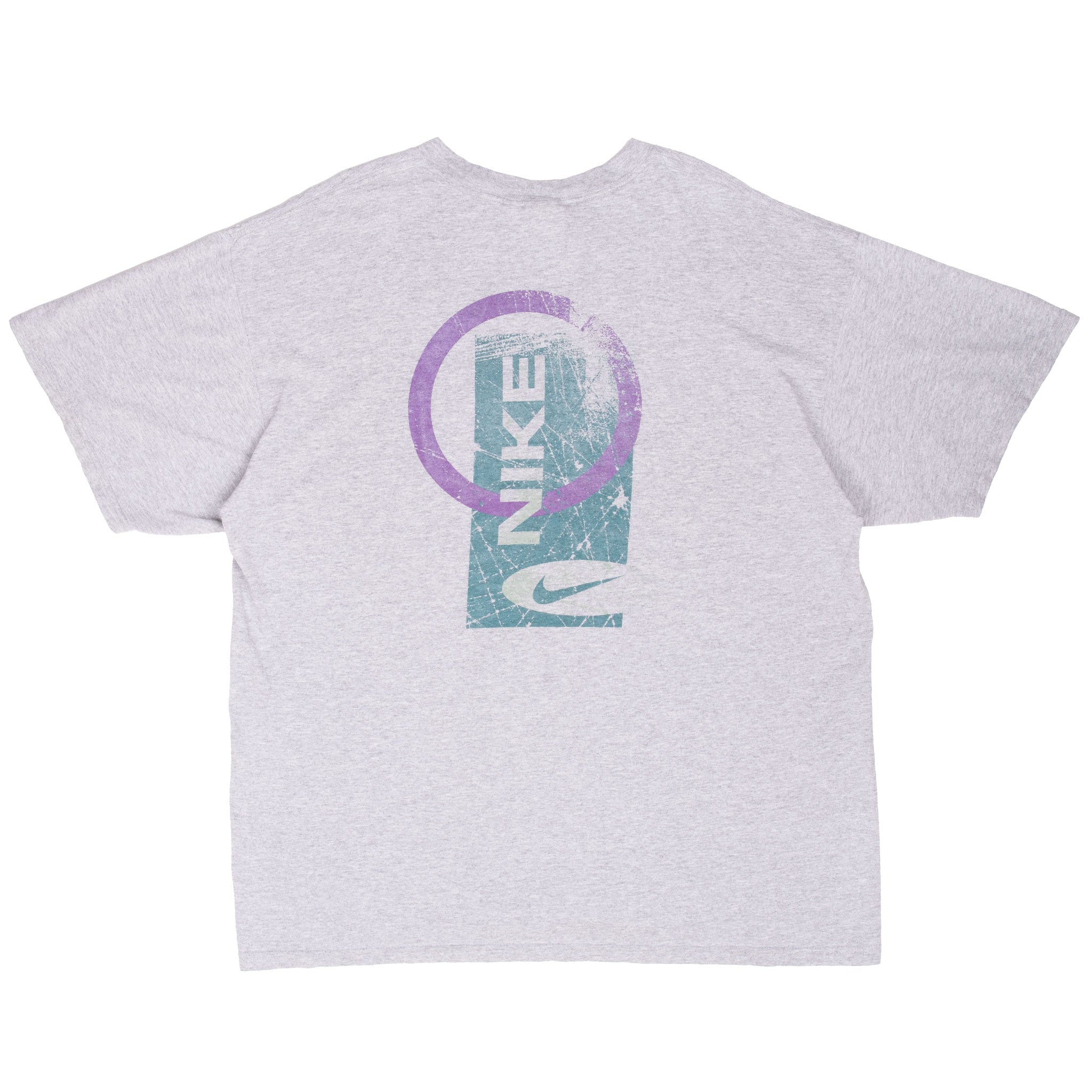 Vintage Nike Spellout Grey Tee Shirt 1990S Size Large Made In Usa