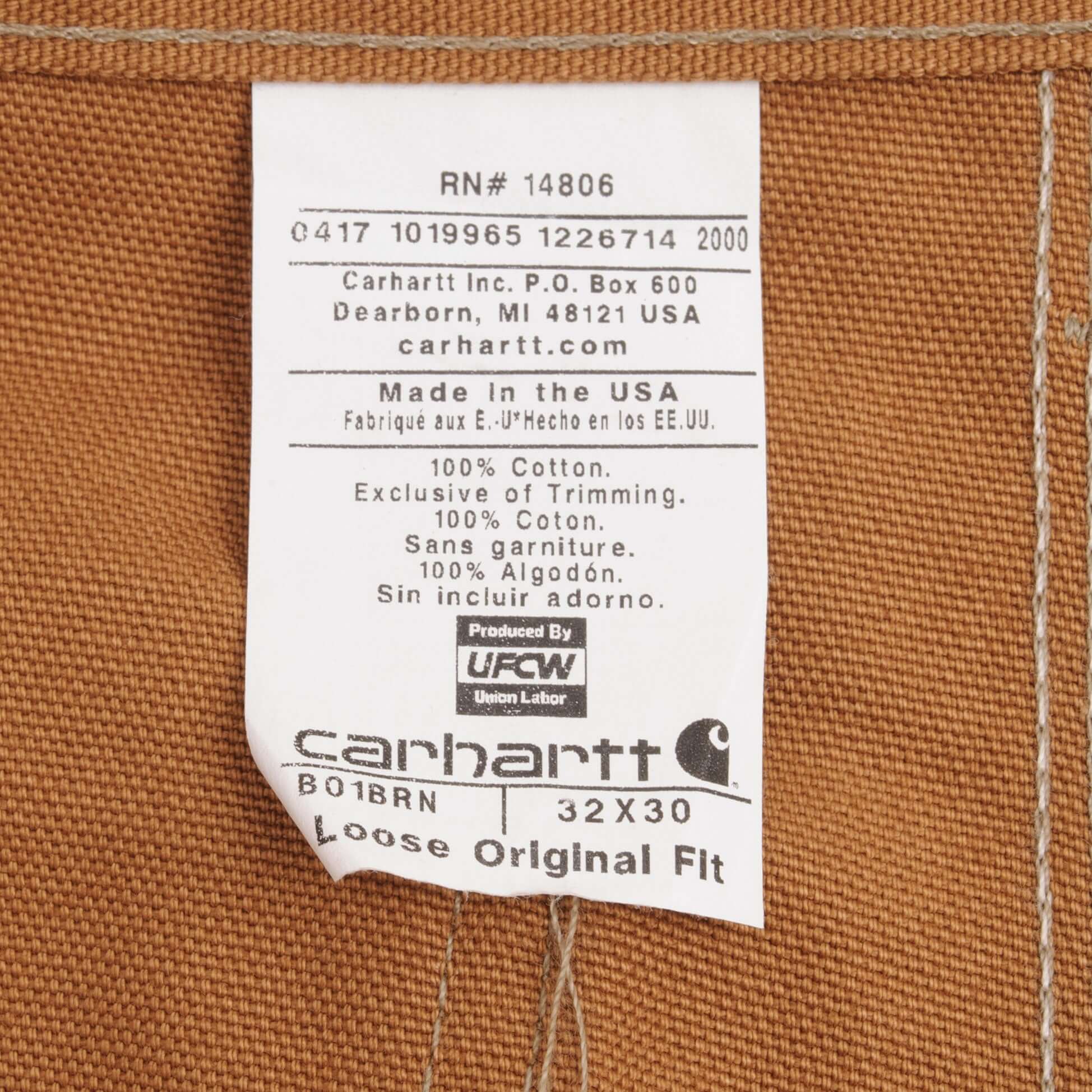 Vintage Carhartt Carpenter Double Knee Sandstone Pants 1990S 32X30 Deadstock B01BRN
