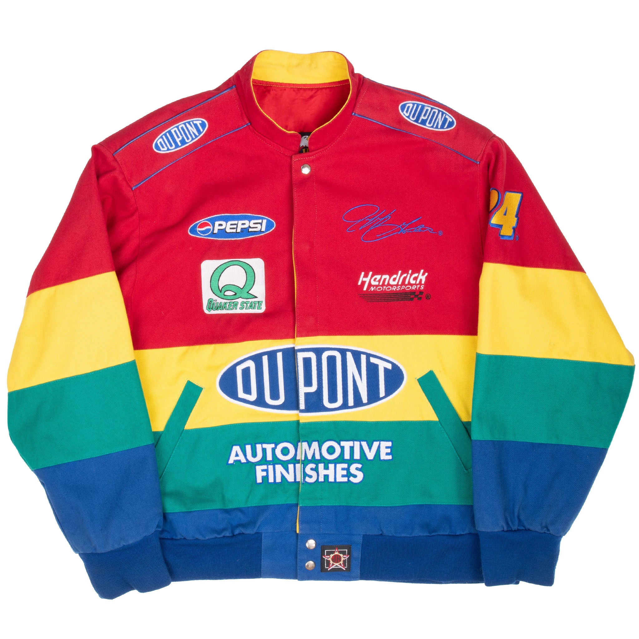 VINTAGE NASCAR JEFF GORDON DUPONT RACING JEFF HAMILTON JACKET 1990S XL MADE USA