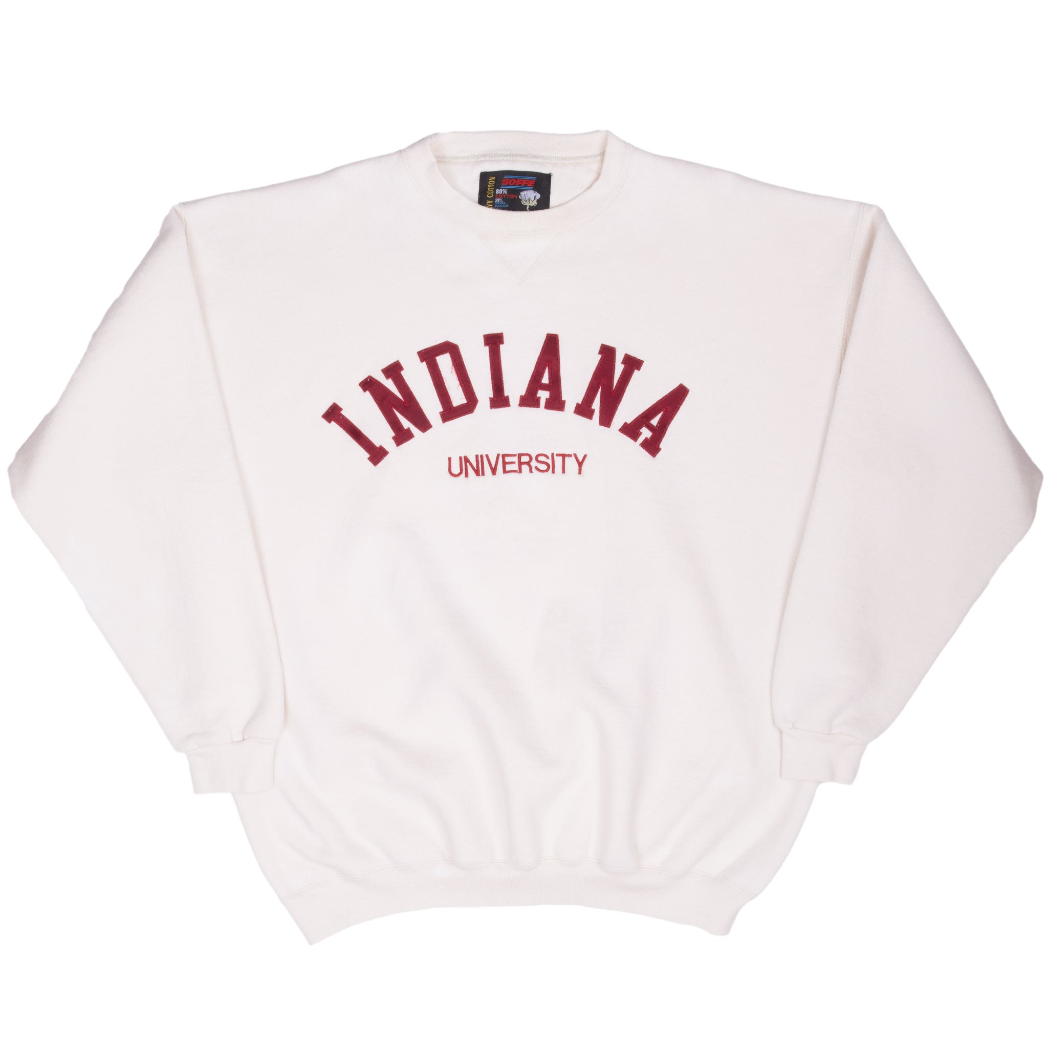 Vintage Indiana University Ivory Sweatshirt 1990S Size 2XL Made In Usa
