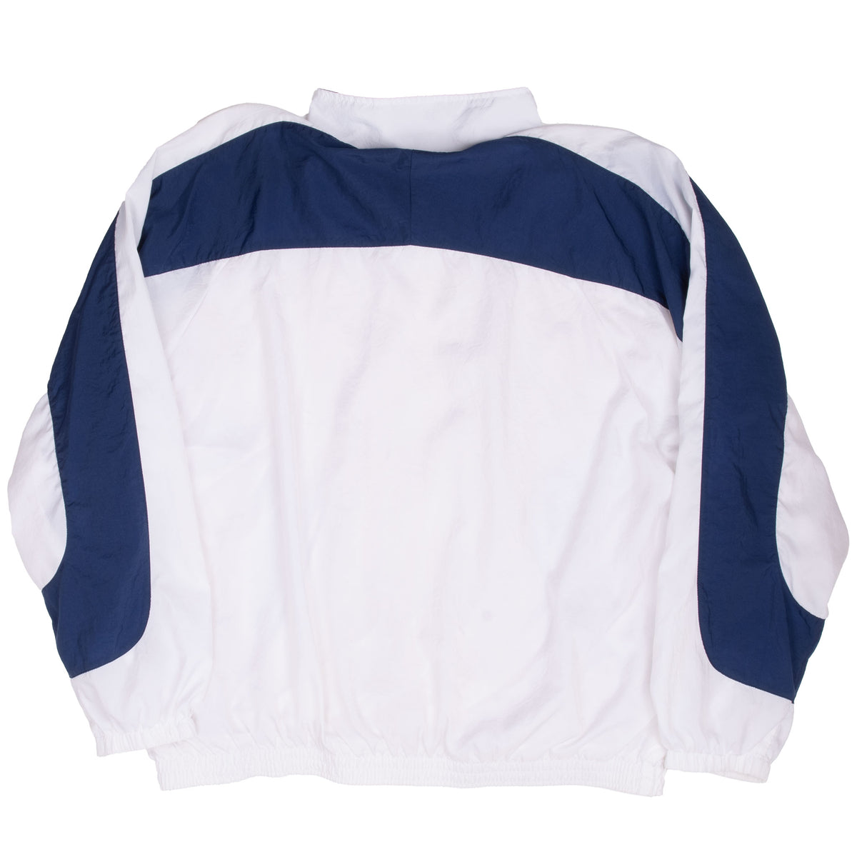 Back of white and navy Nike windbreaker jacket